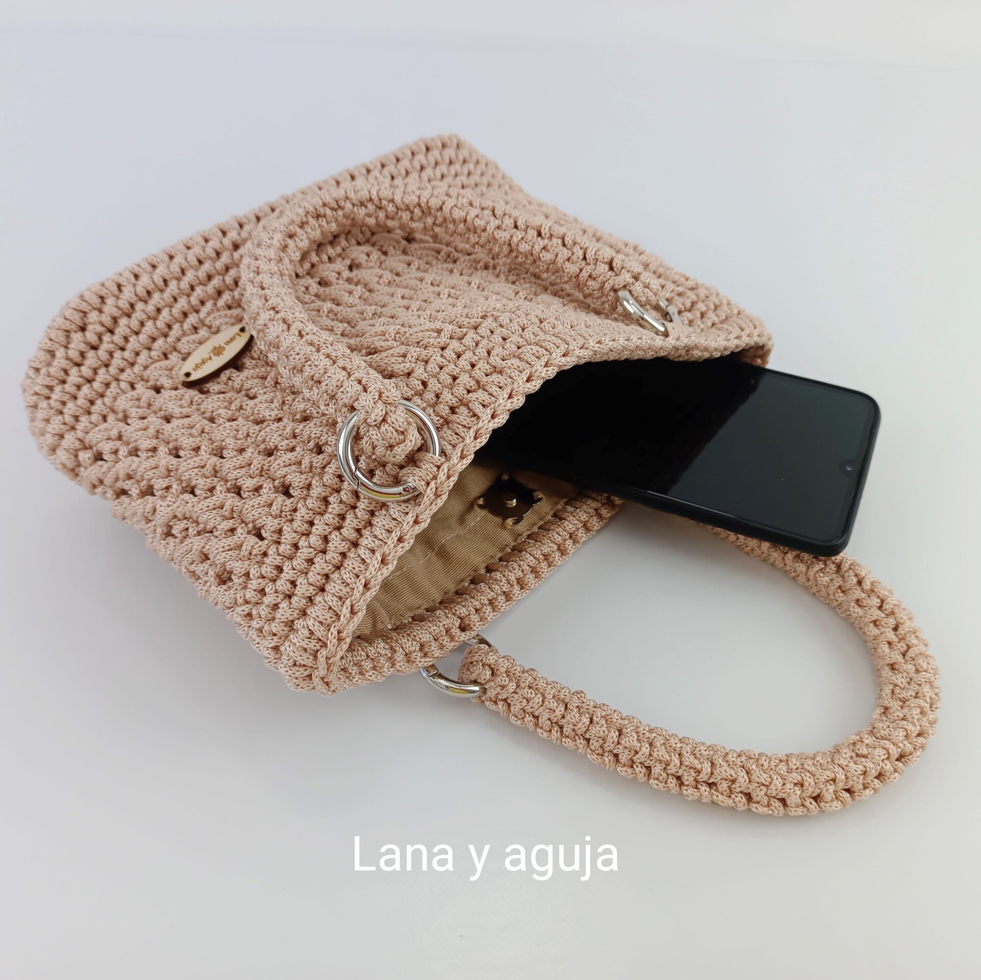 Bolso modelo Valentina, tejido a mano, Mini bolso. - 9