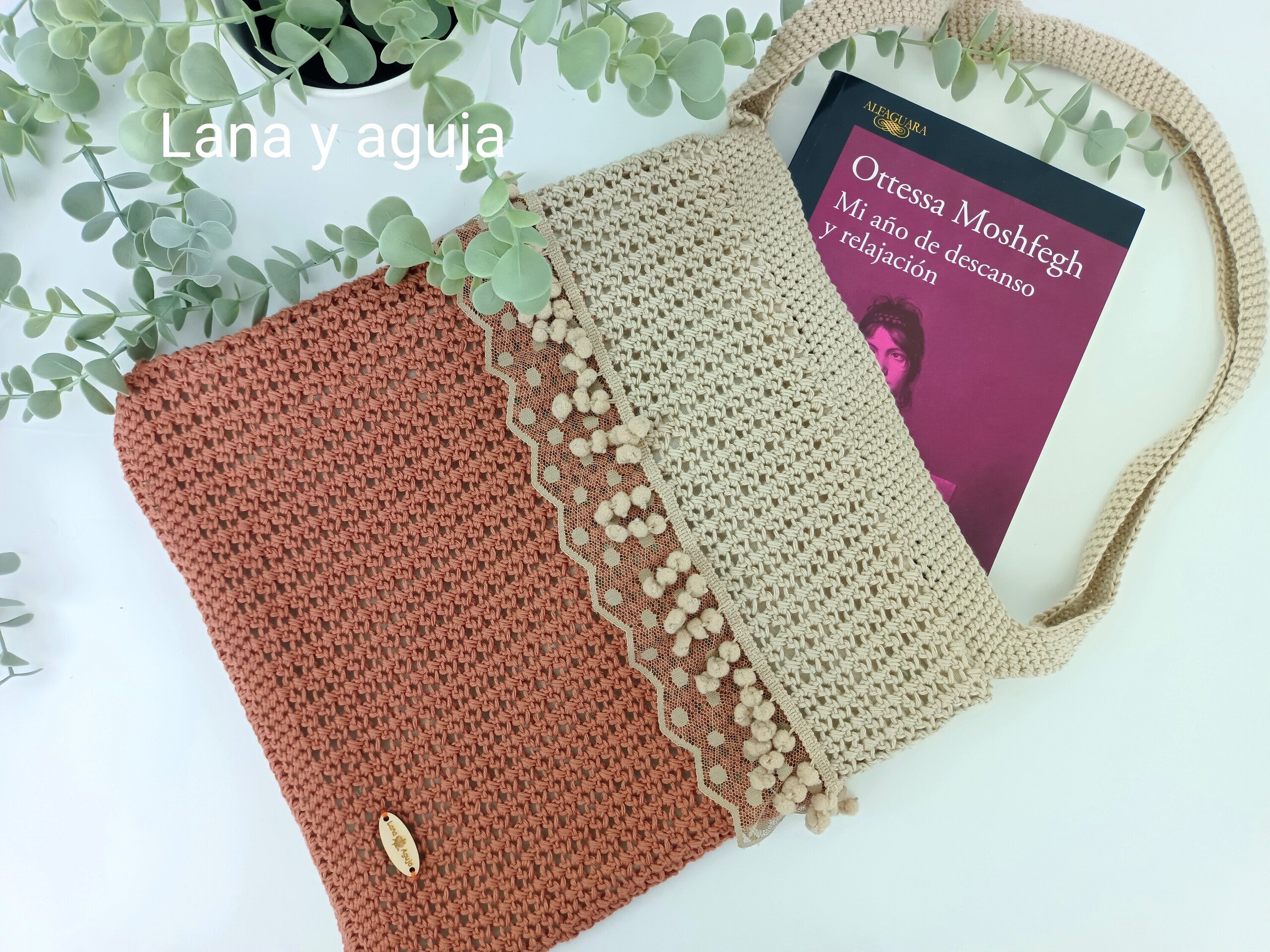 Bolso de crochet, bolso de hombro, tejido a mano, diseño original. - 2
