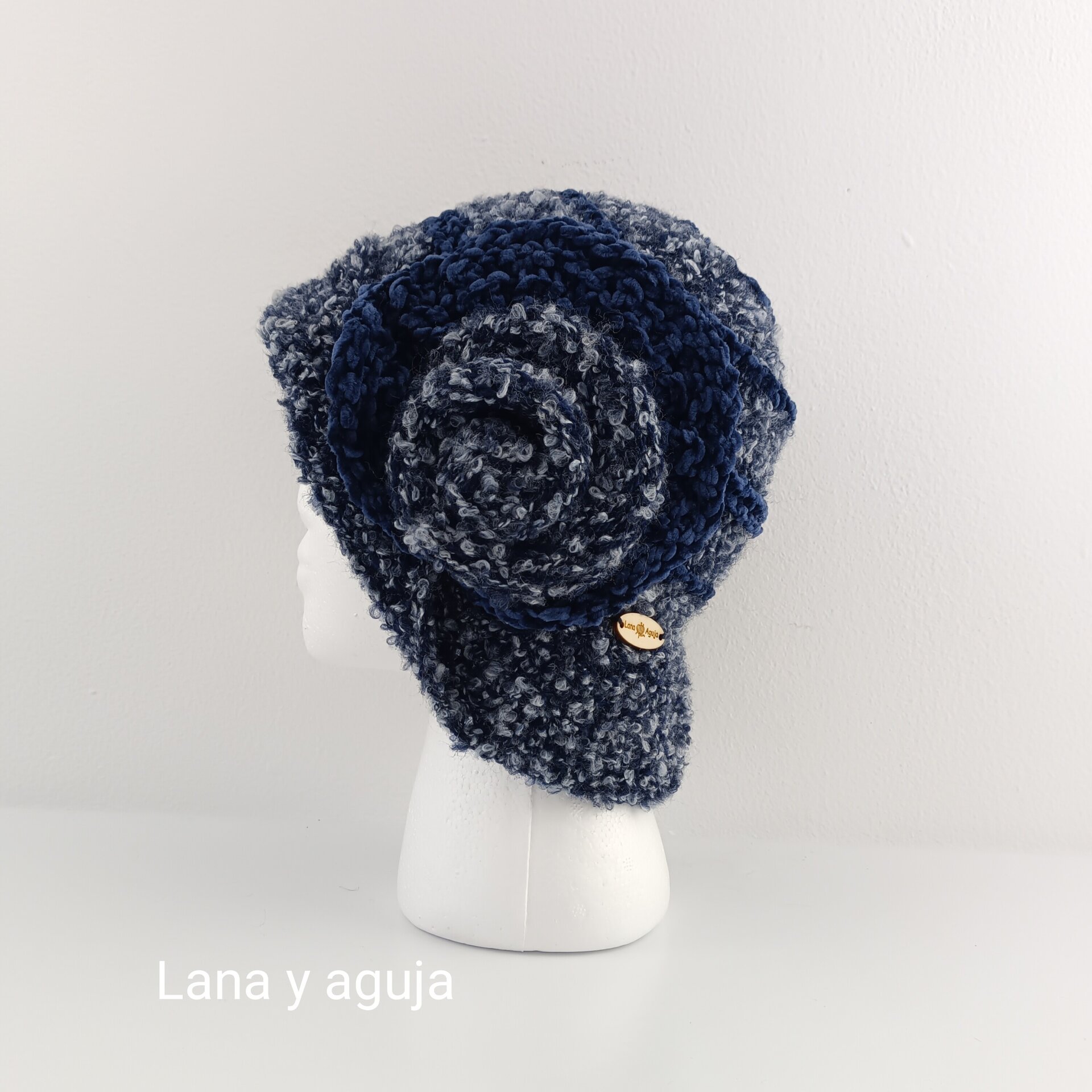 Fedora de lana, sombrero tejido a mano, gorro estilo años 20. - 4