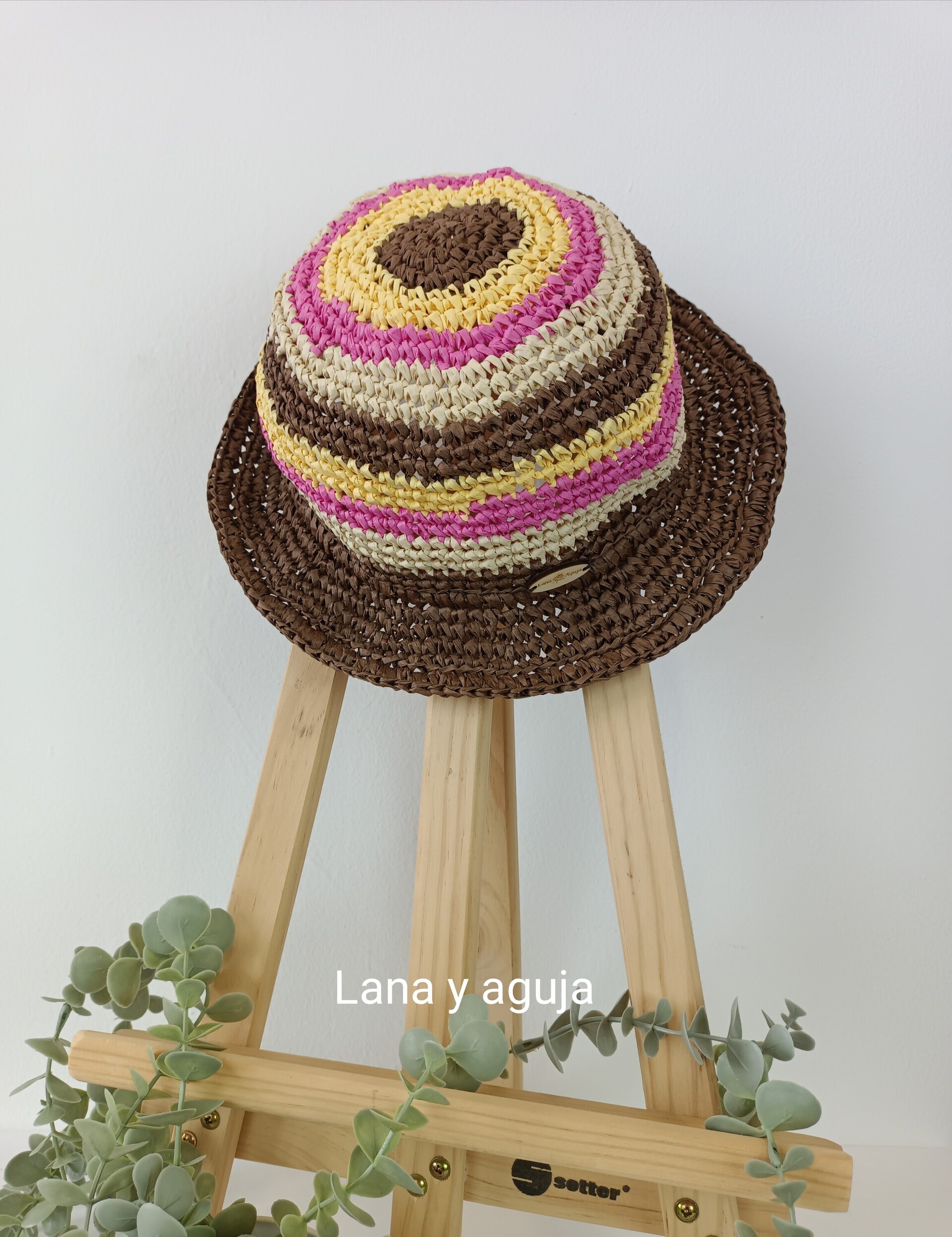 Gorro de rafia, sombrero visera, pamela para verano - 7