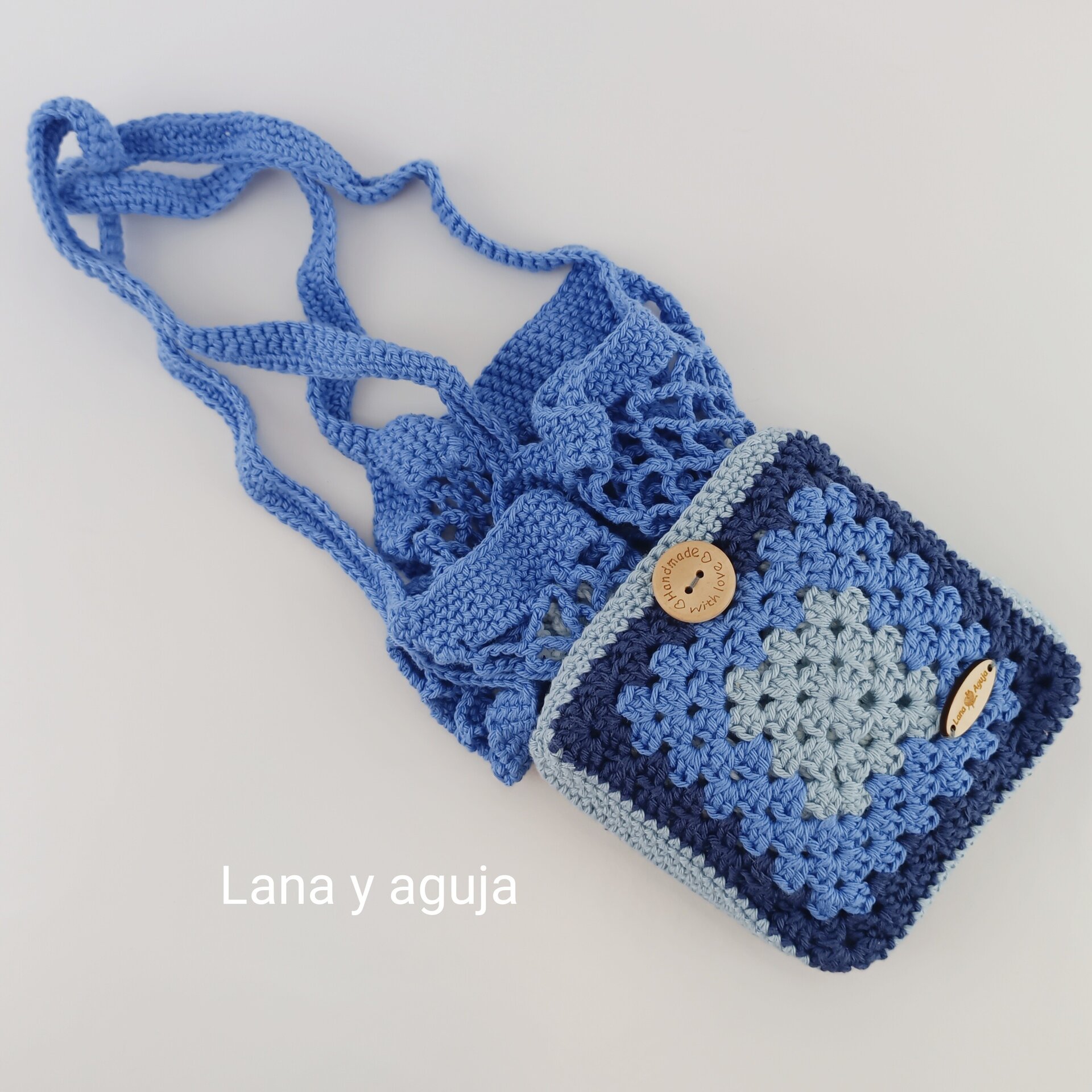 Bolsa de red tejida en crochet plegable - 4