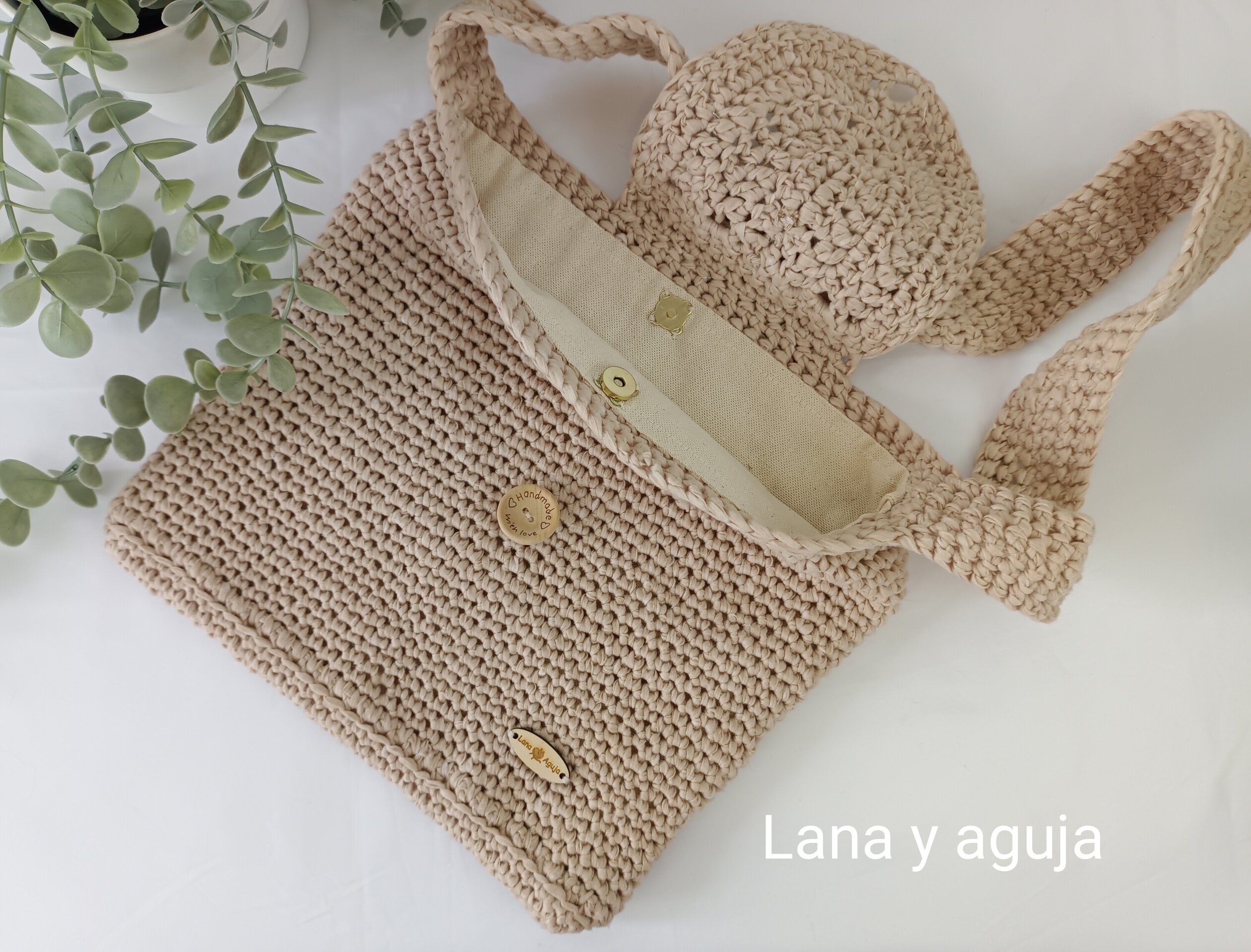 Bolso de crochet, bolso de hombro, tejido a mano, diseño original. - 2