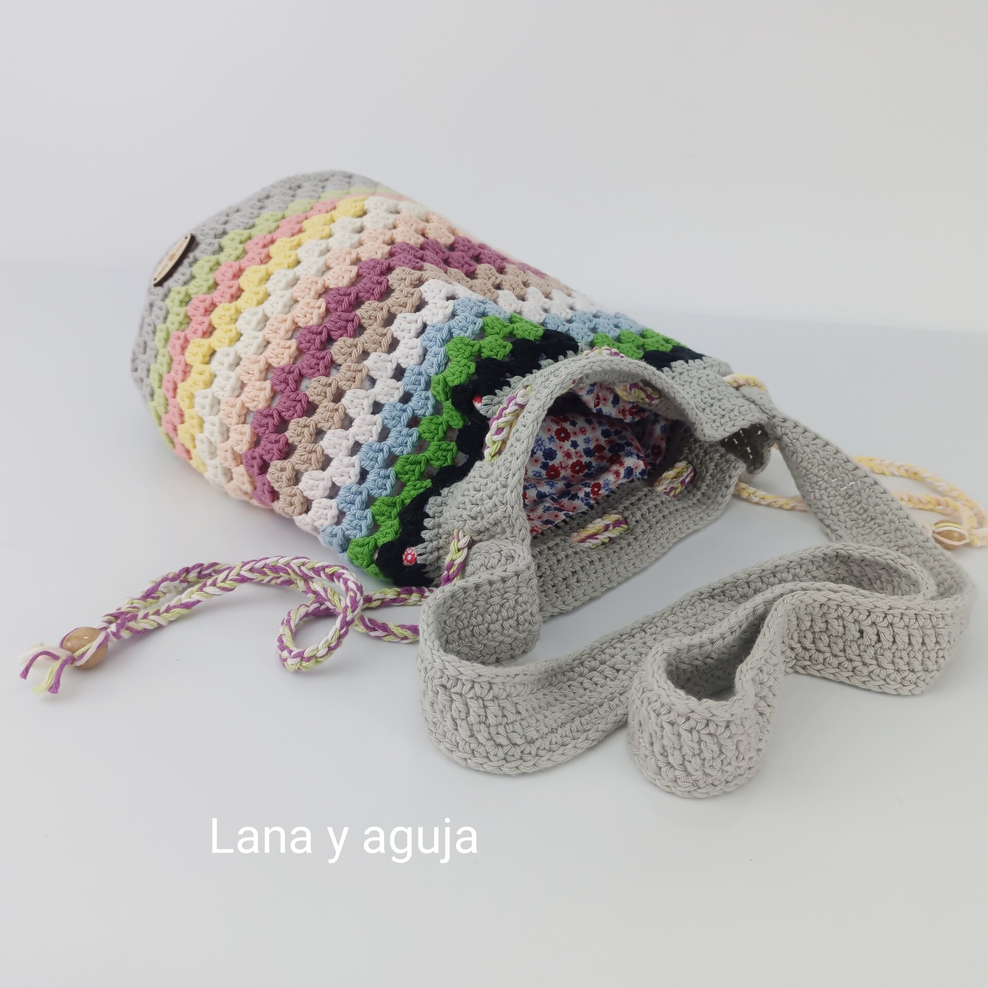 Bolso de crochet, bolso de hombro, tejido a mano. VARIOS COLORES - 9