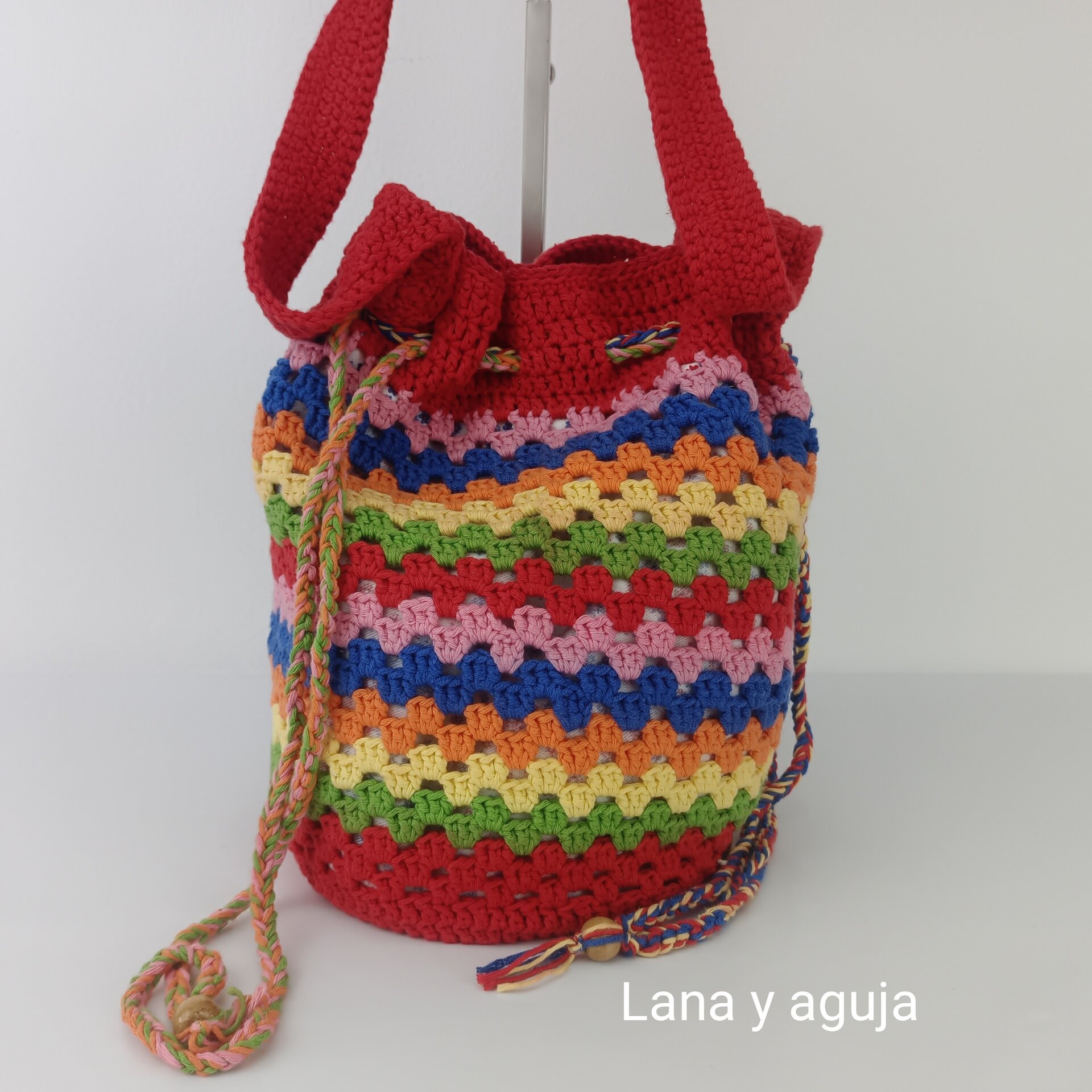 Bolso de crochet, bolso de hombro, tejido a mano. VARIOS COLORES - 4