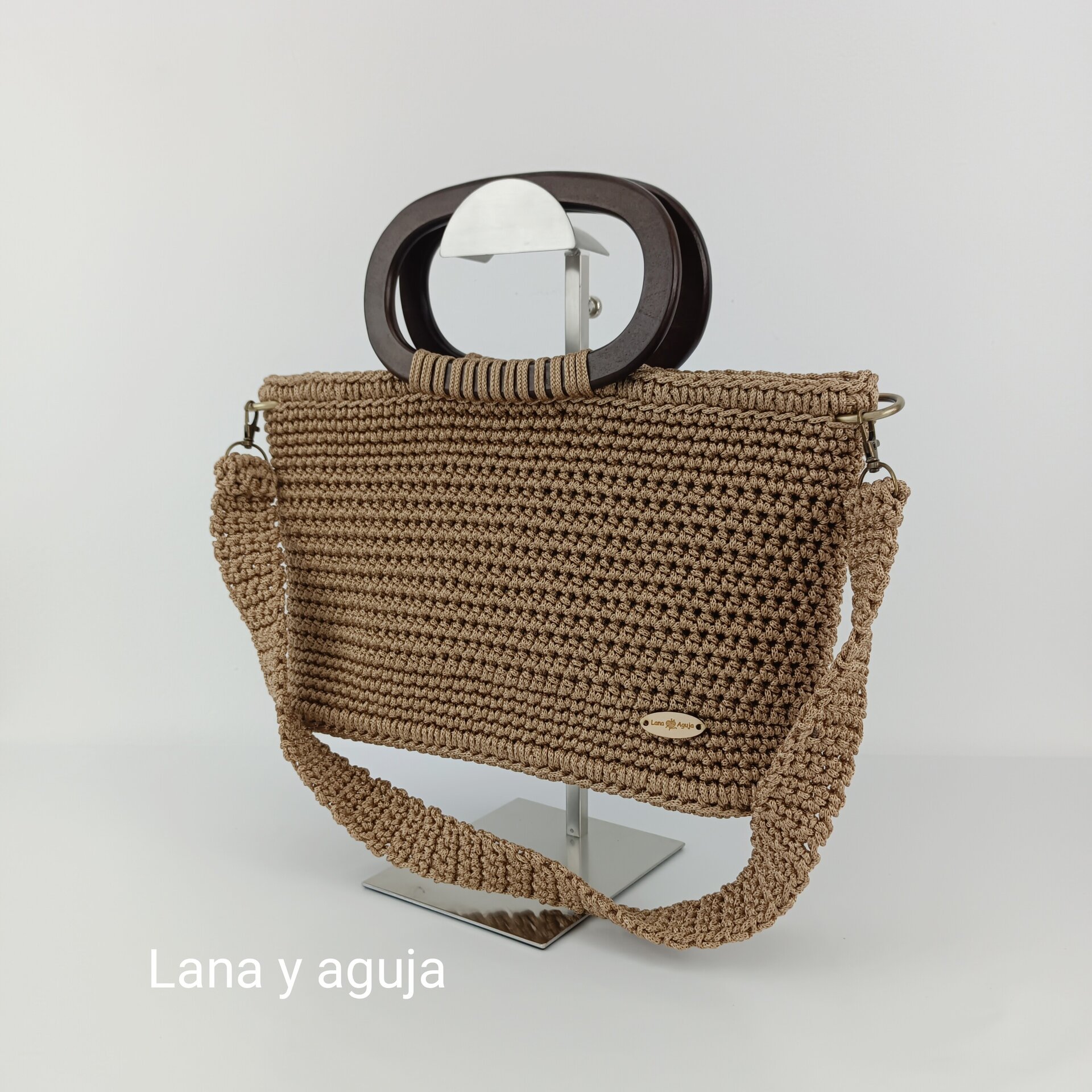 Bolso de crochet, bolso de hombro, tejido a mano, estilo doctor. - 2