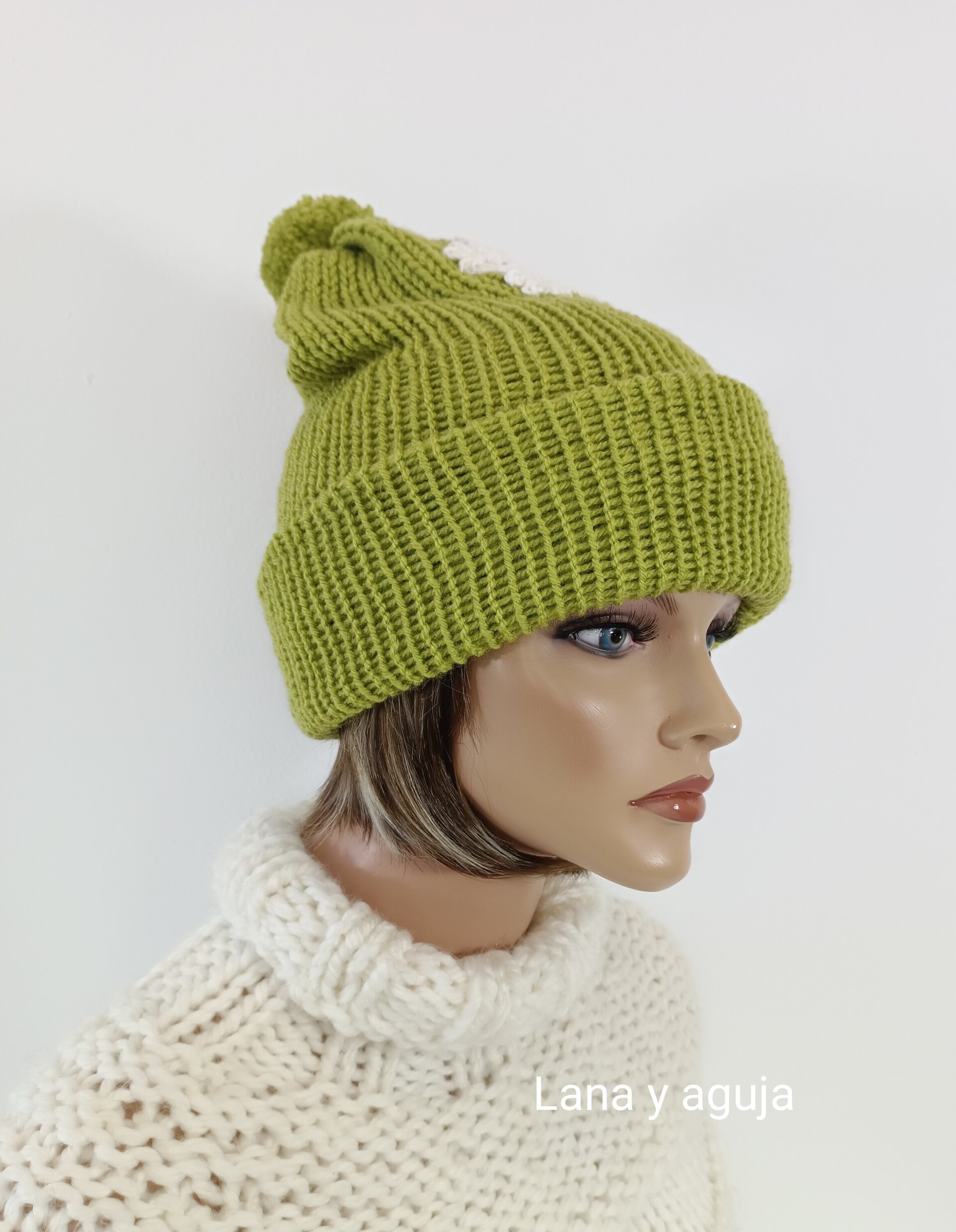 Gorro de lana largo, unisex, copo de nieve. VARIOS COLORES - 7