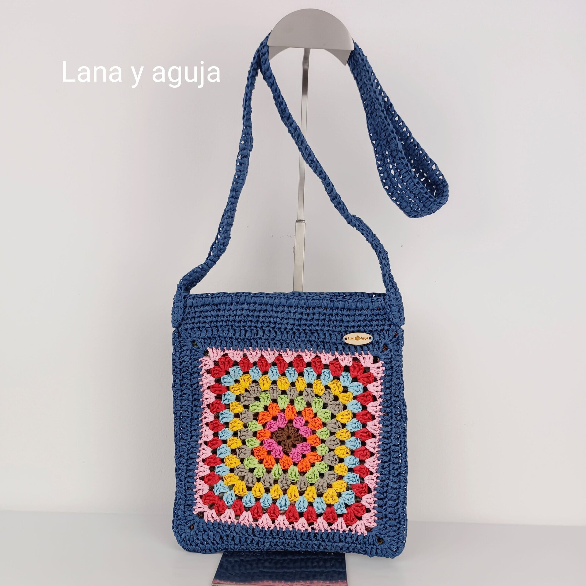 Bolso modelo Luna, bolso de hombro, tejido con rafia muy ligero. - 6