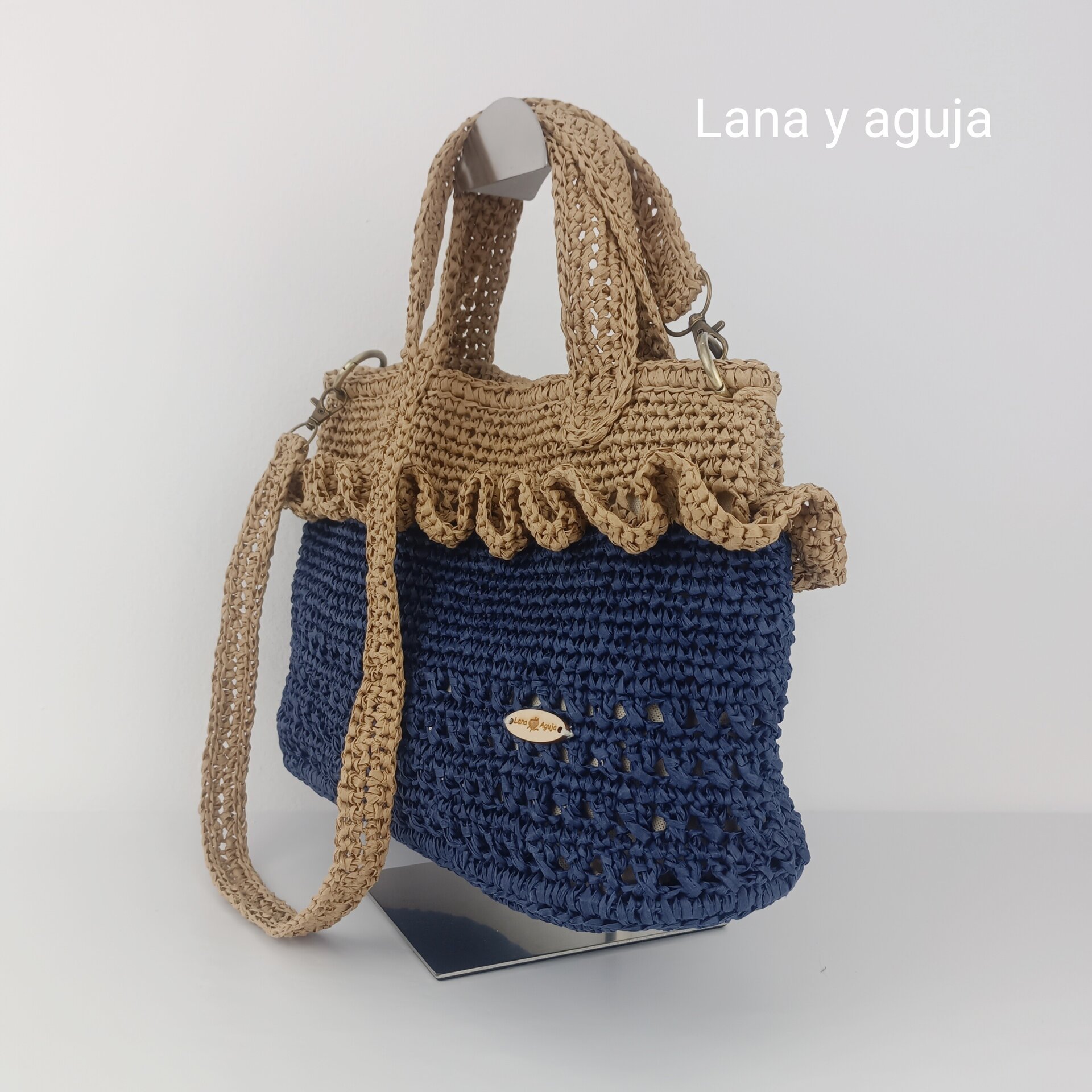 Bolso de crochet, bolso de hombro, tejido a mano, estilo doctor. - 2