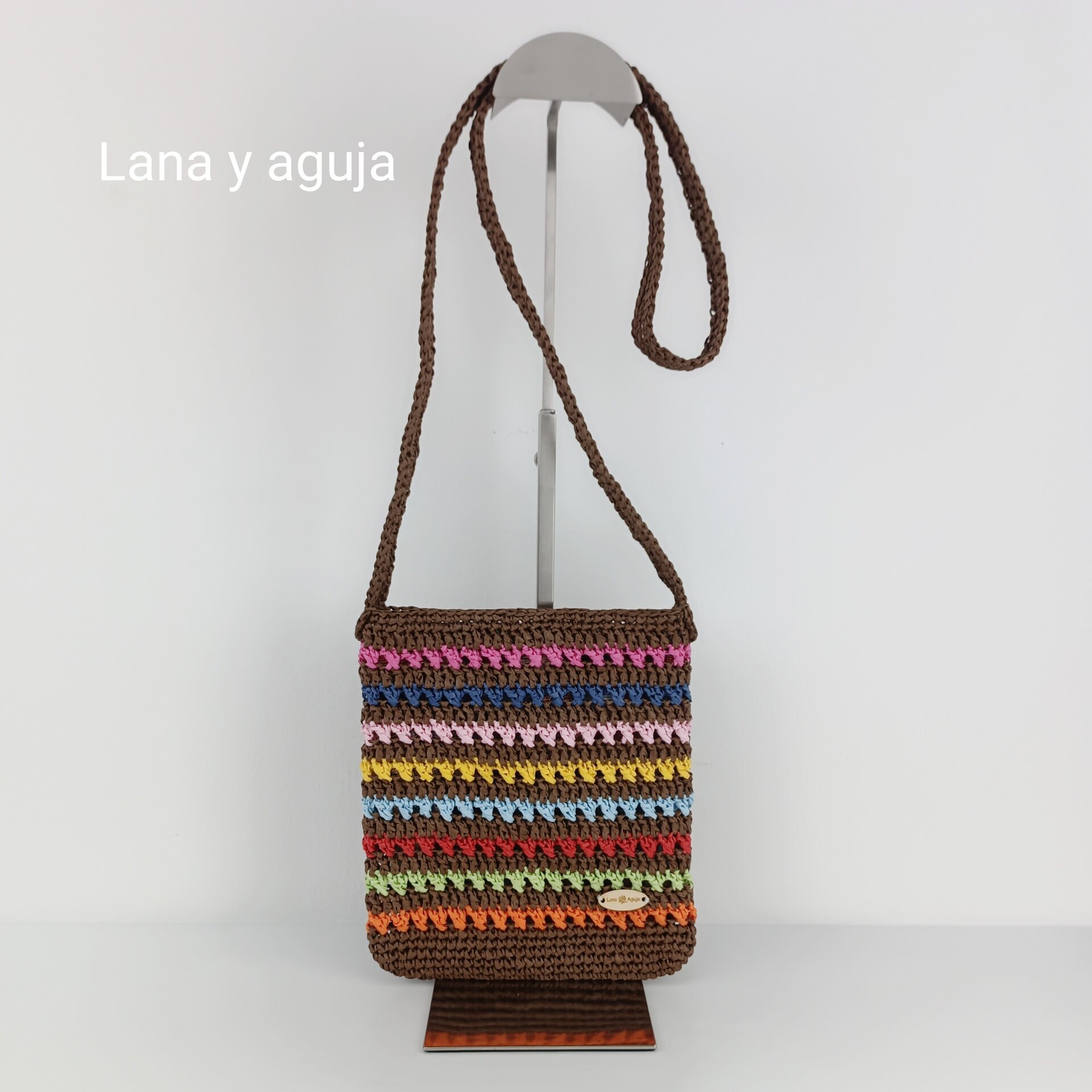 Bolso de crochet, bolso de hombro, tejido a mano, diseño original. - 7