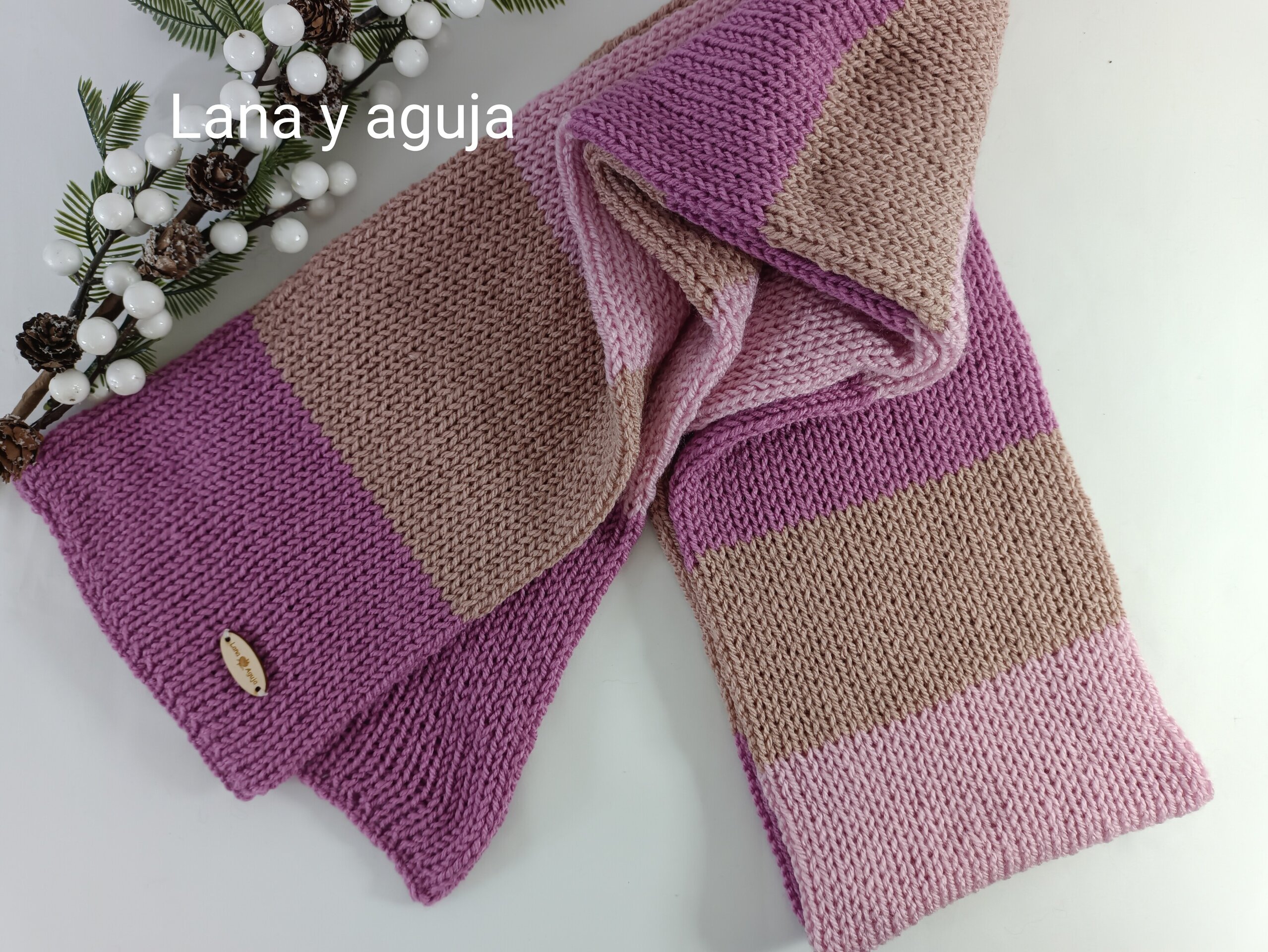 Bufanda de lana, tejido doble, suave. VARIOS COLORES - 3