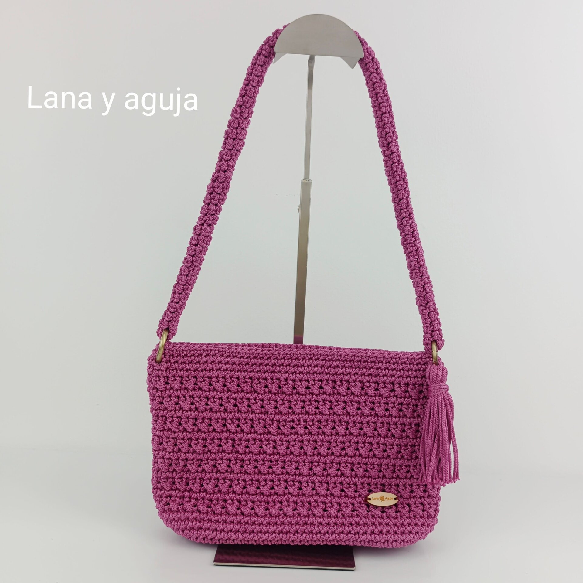 Bolso de crochet, Modelo Amai, bolso de hombro. - 2