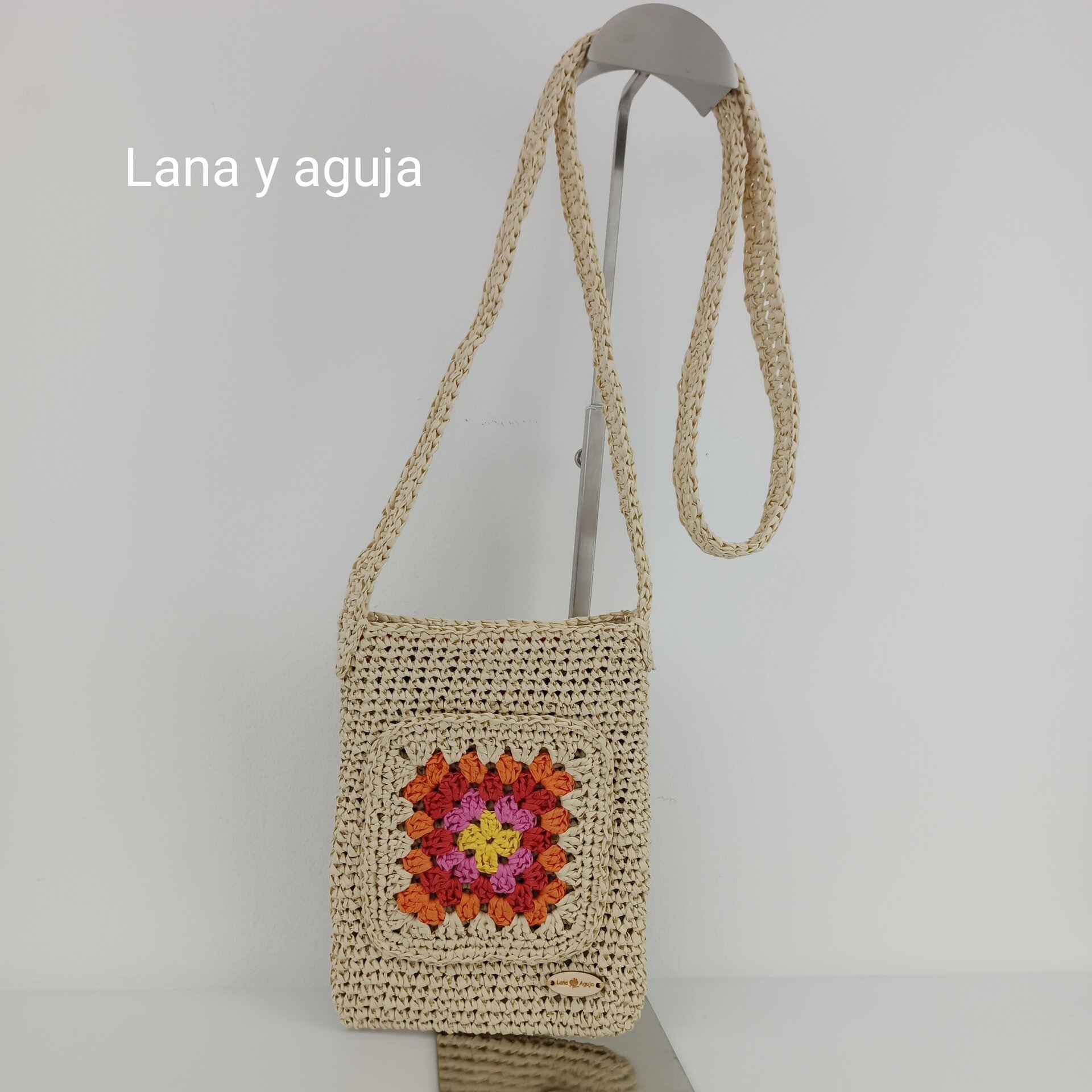 Bolso de crochet, bolso de hombro, tejido a mano, diseño original. - 6