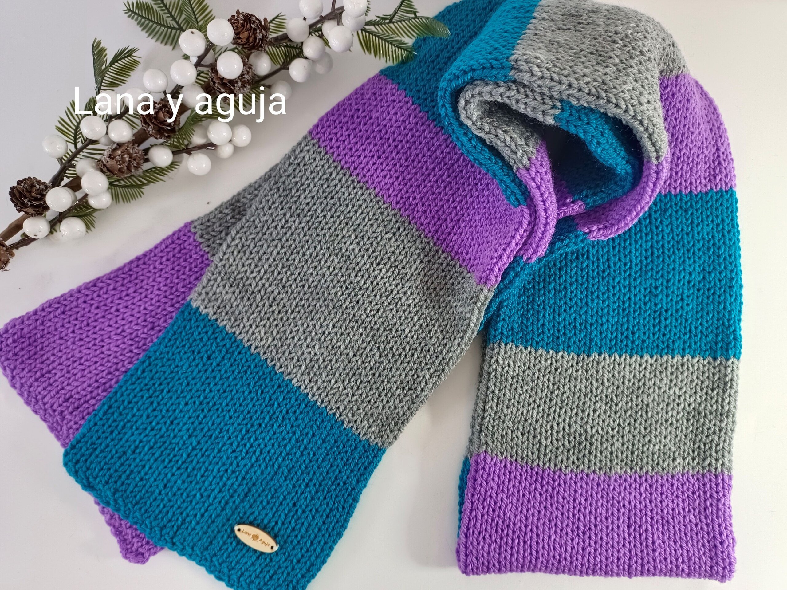 Bufanda de lana, tejido doble, suave. VARIOS COLORES - 12
