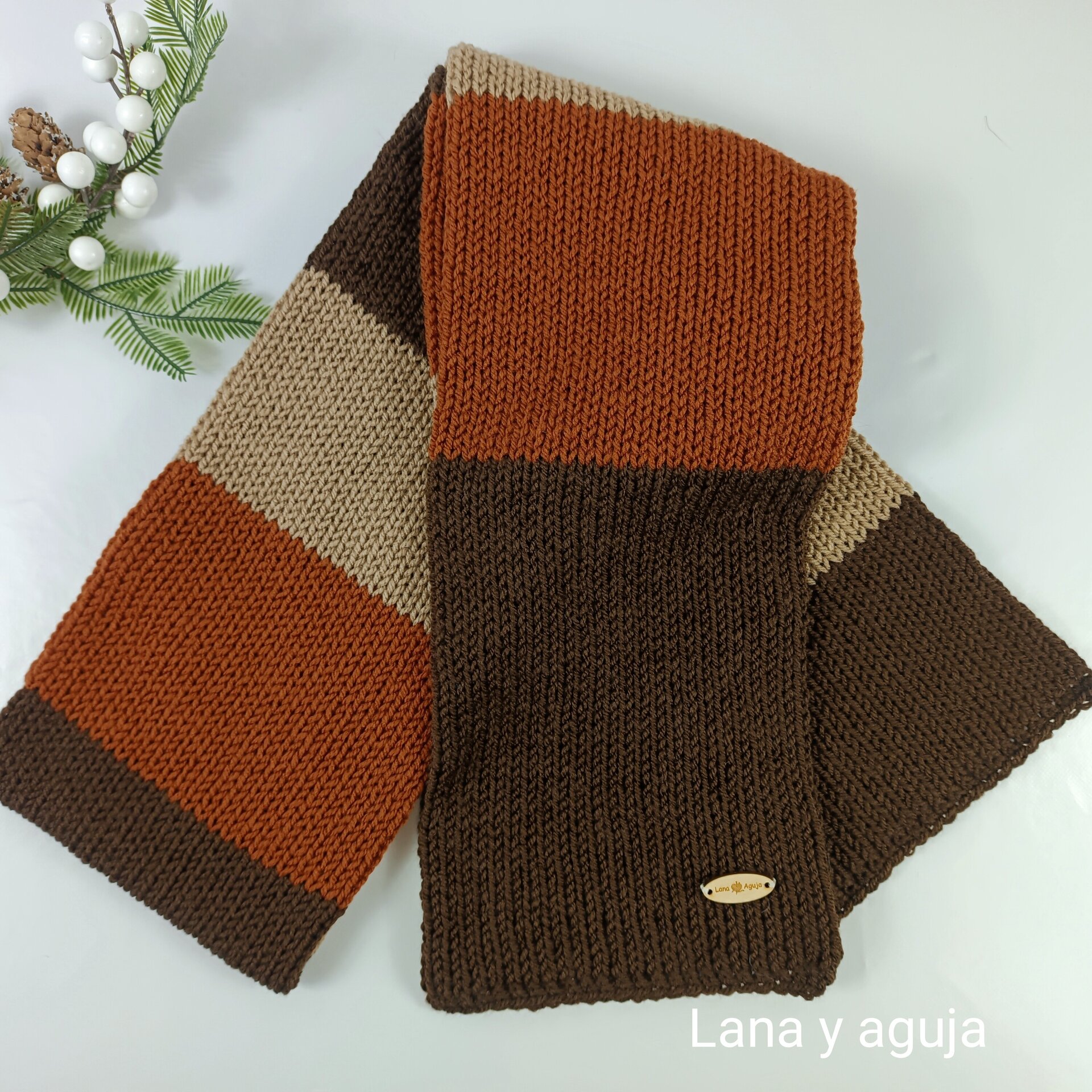 Bufanda de lana, tejido doble, suave. VARIOS COLORES - 4