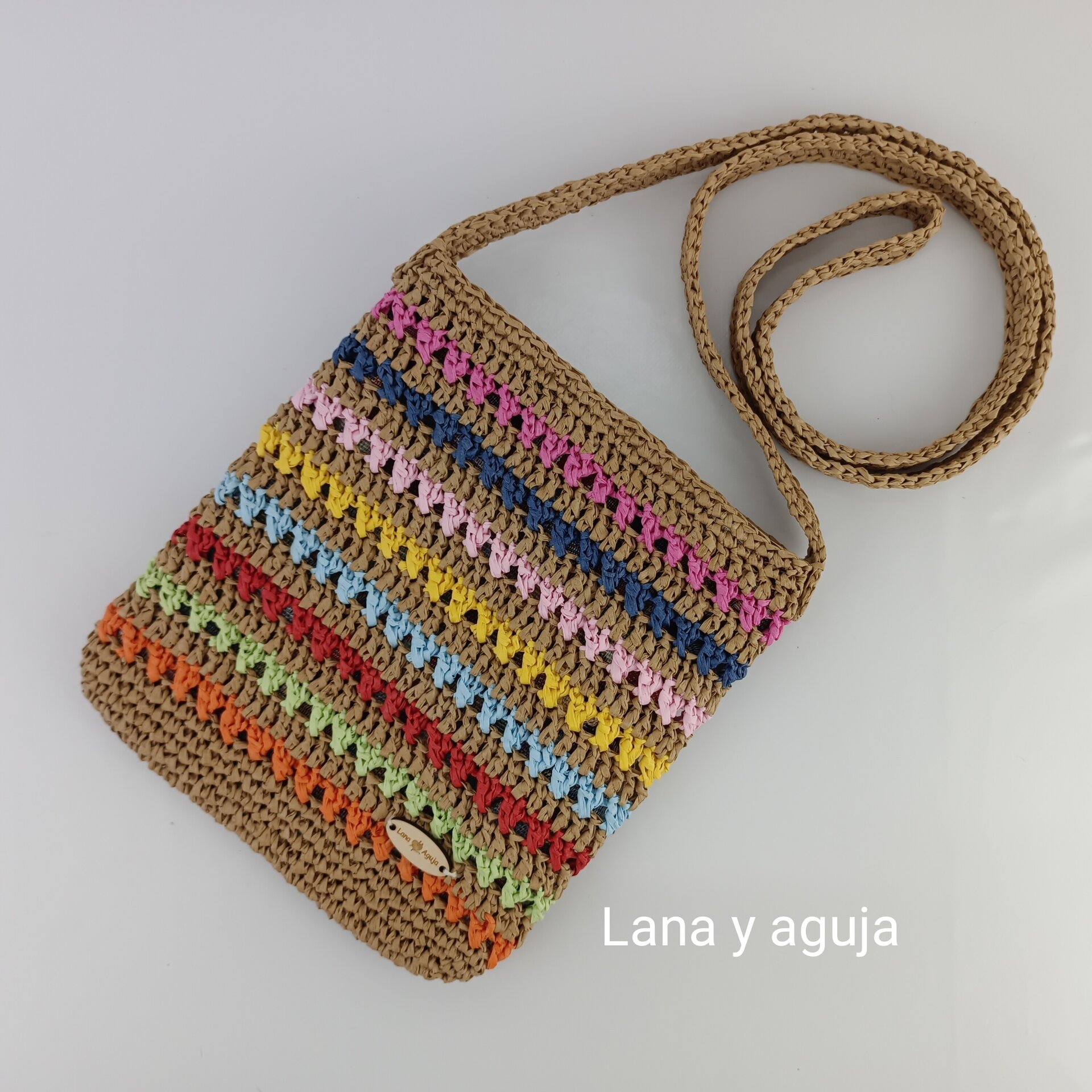 Bolso de crochet, bolso de hombro, tejido a mano, diseño original. - 8