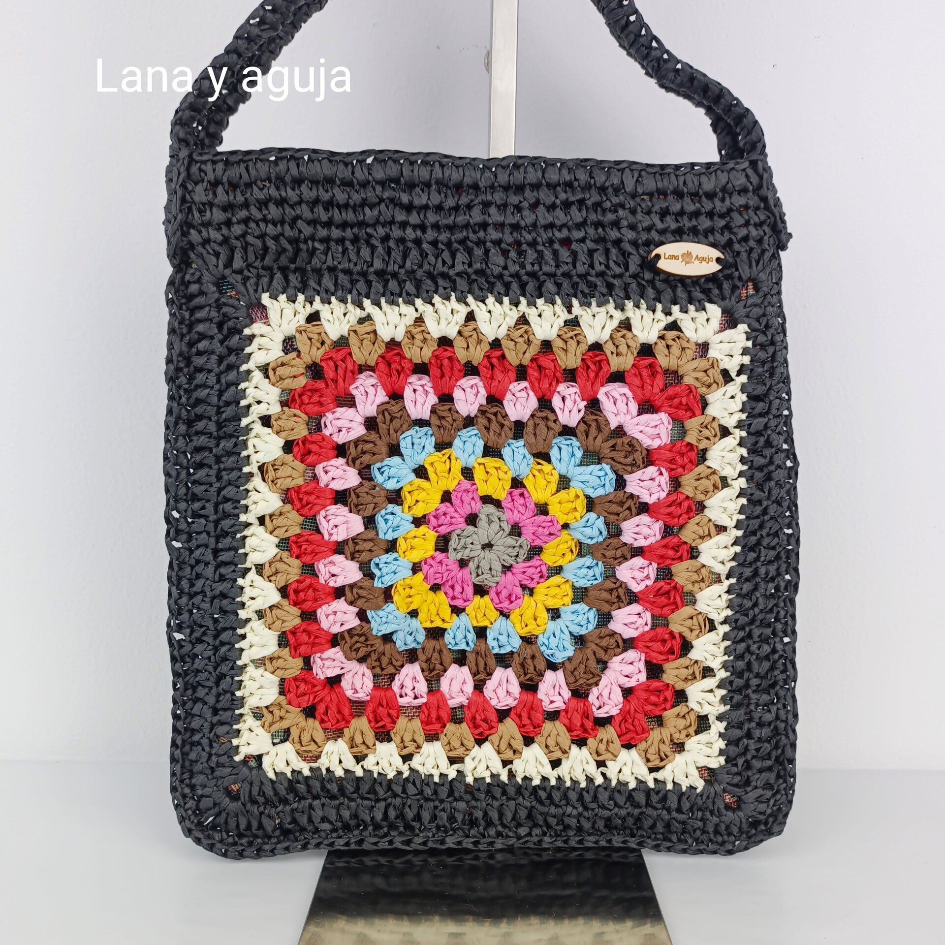 Bolso modelo Luna, bolso de hombro, tejido con rafia muy ligero. - 4
