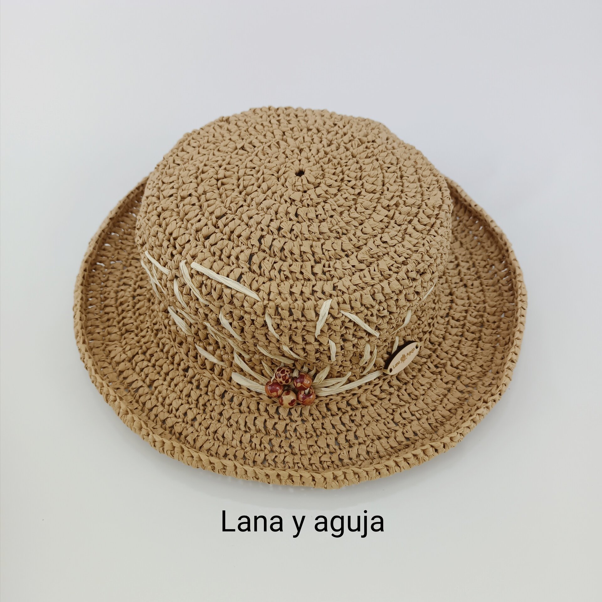Sombrero de mujer para verano, pamela, sombrero de playa de rafia. - 5