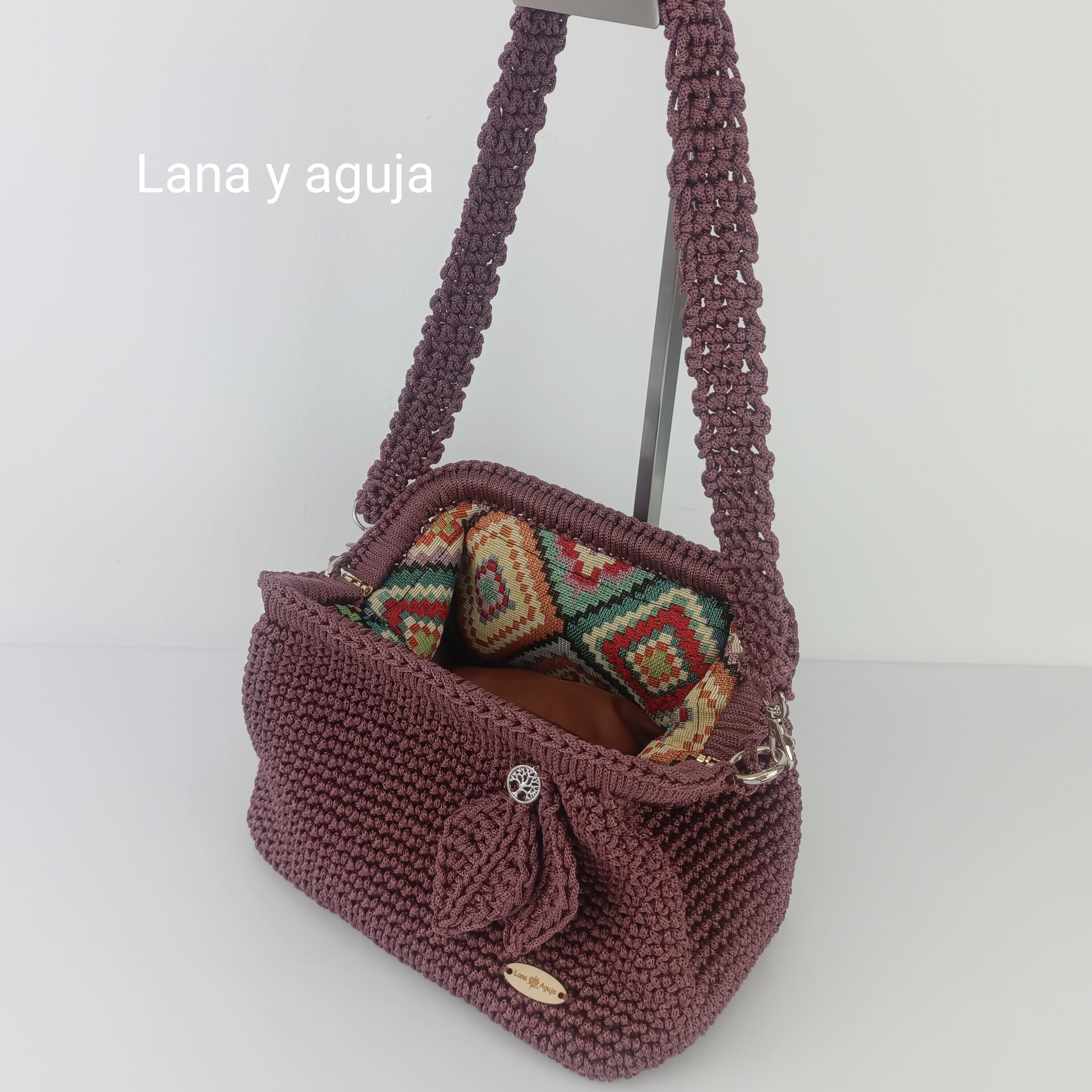 Bolso de crochet, bolso de hombro, tejido a mano, estilo doctor. - 4