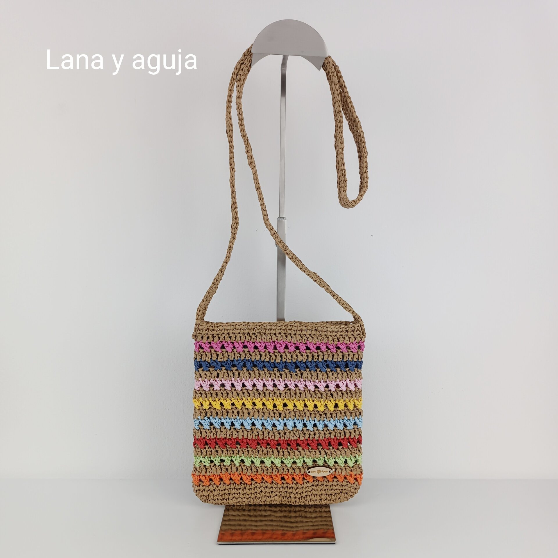 Bolso de crochet, bolso de hombro, tejido a mano, diseño original. - 10