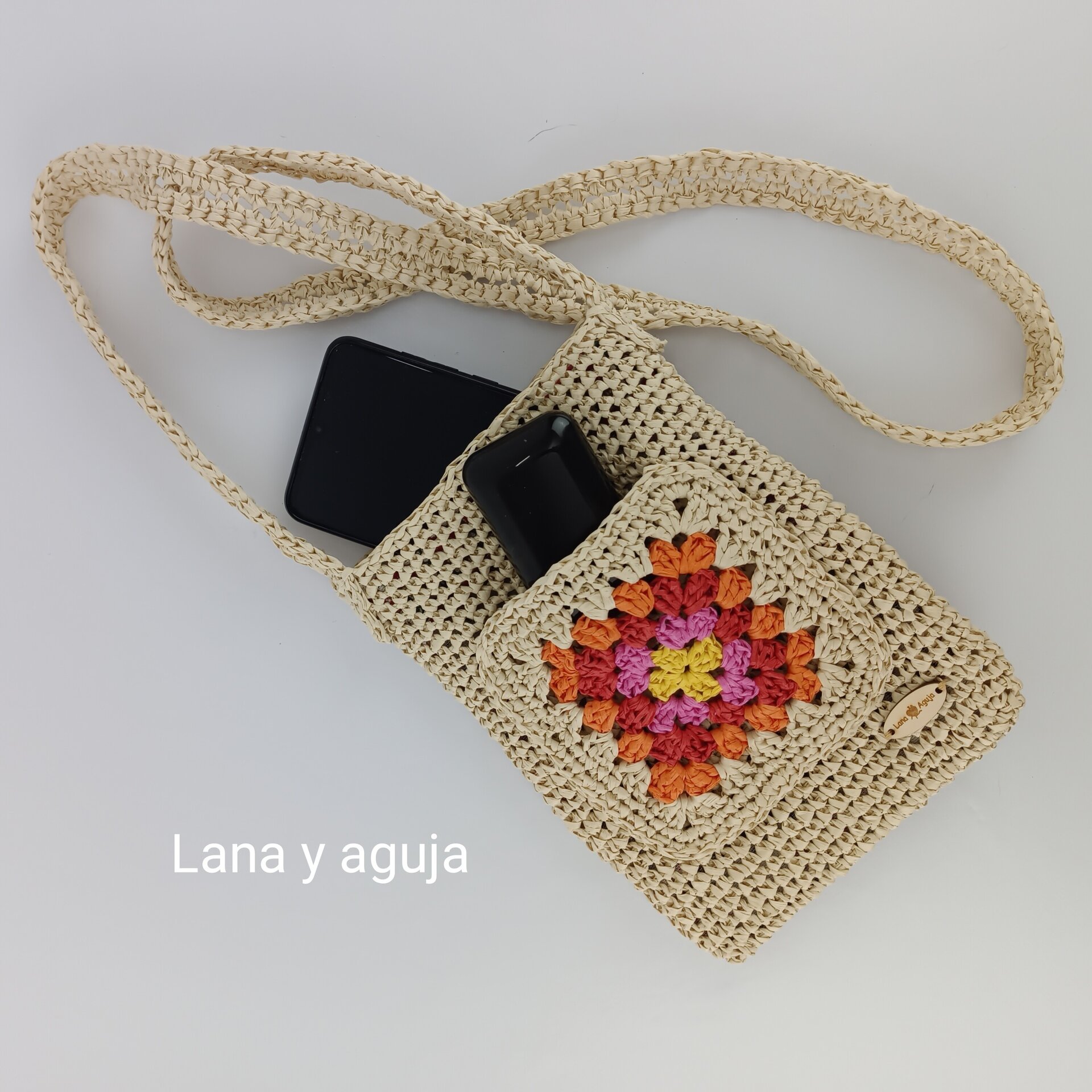 Bolso de crochet, bolso de hombro, tejido a mano, diseño original. - 8