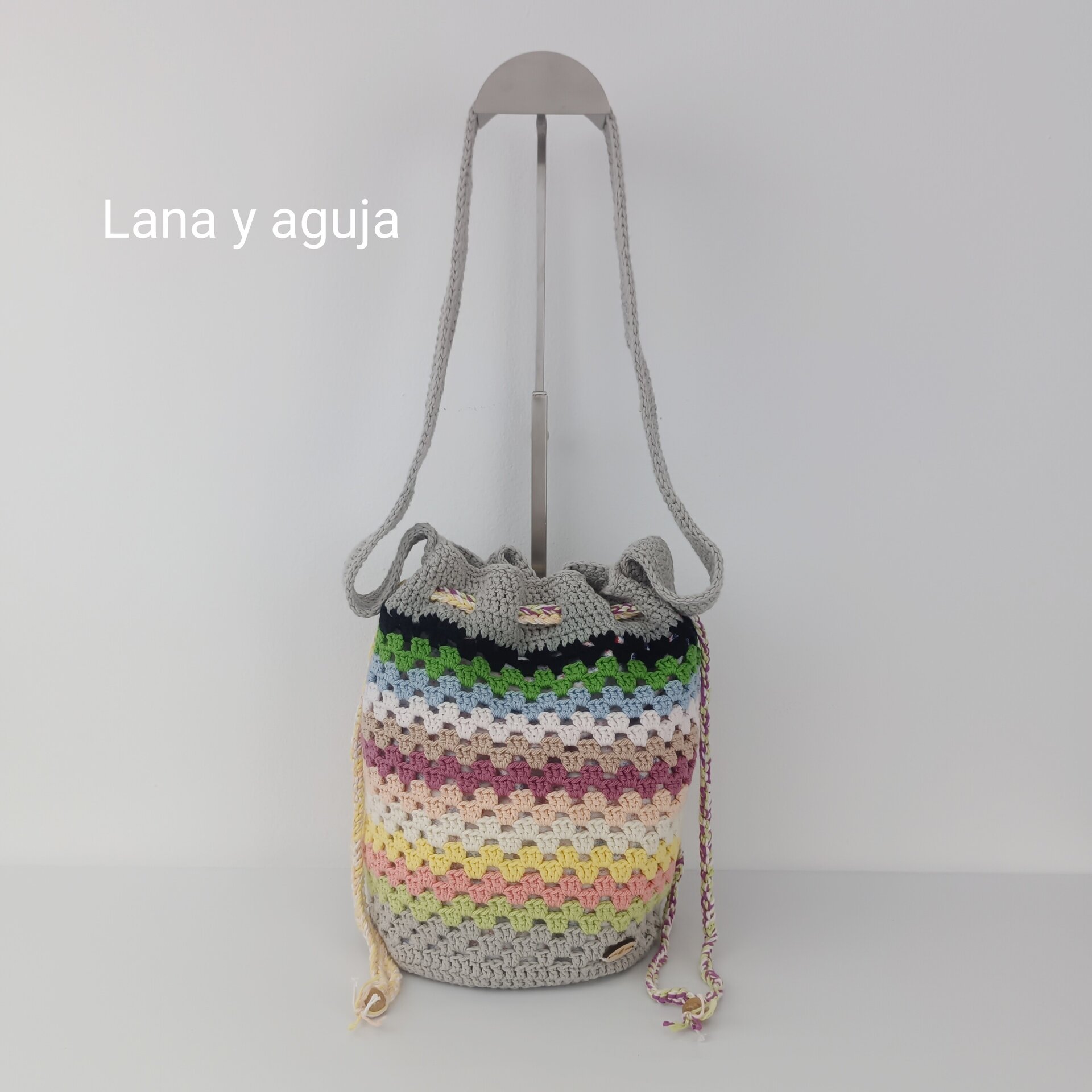 Bolso de crochet, bolso de hombro, tejido a mano. VARIOS COLORES - 6