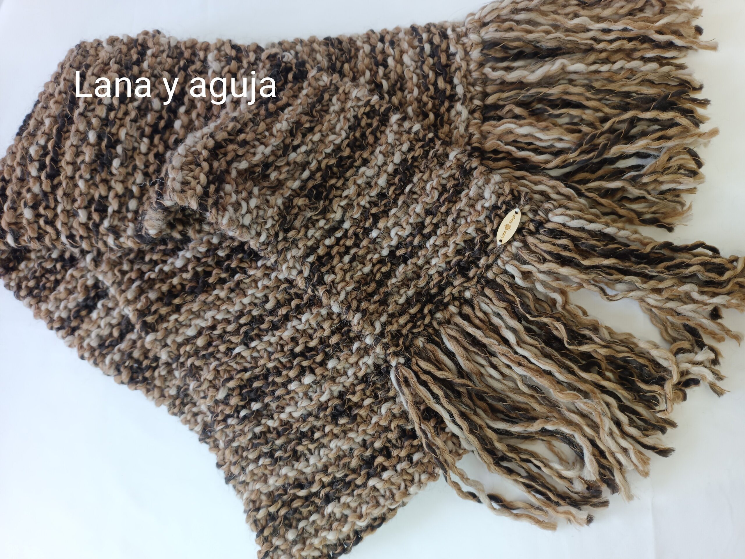 Bufanda de lana con flecos, tejido a mano, bufanda unisex. VARIOS COLORES - 7