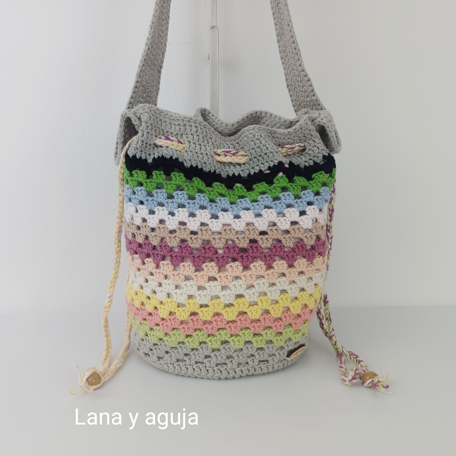 Bolso de crochet, bolso de hombro, tejido a mano. VARIOS COLORES - 8