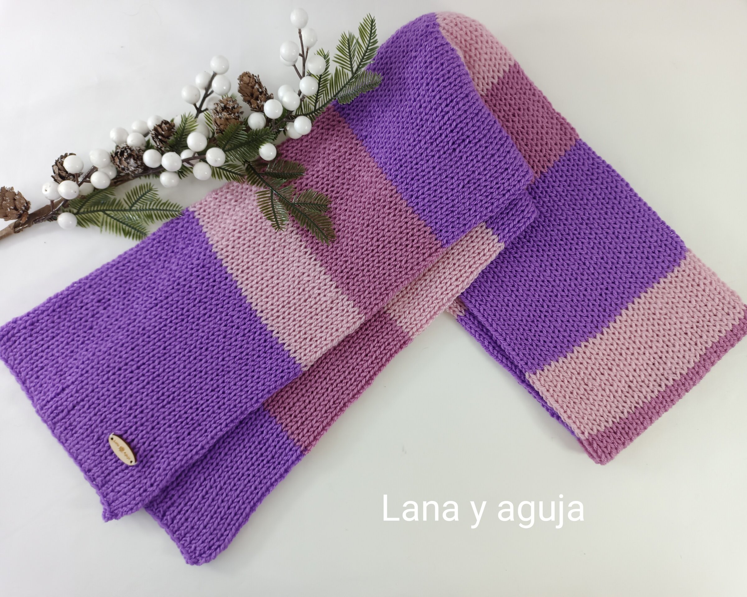 Bufanda de lana, tejido doble, suave. VARIOS COLORES - 8