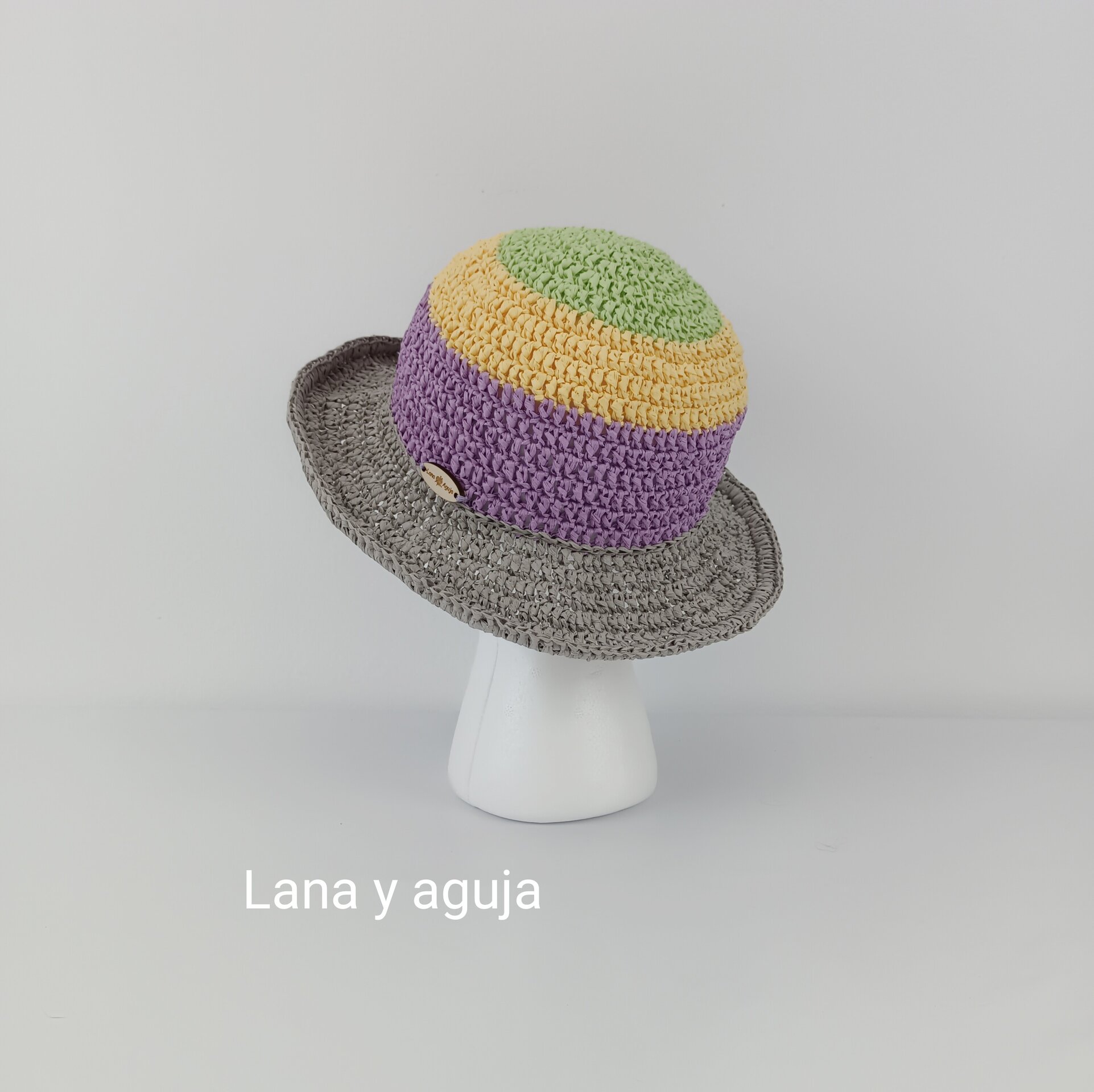 Sombrero de mujer para verano, pamela, sombrero de playa de rafia. - 7