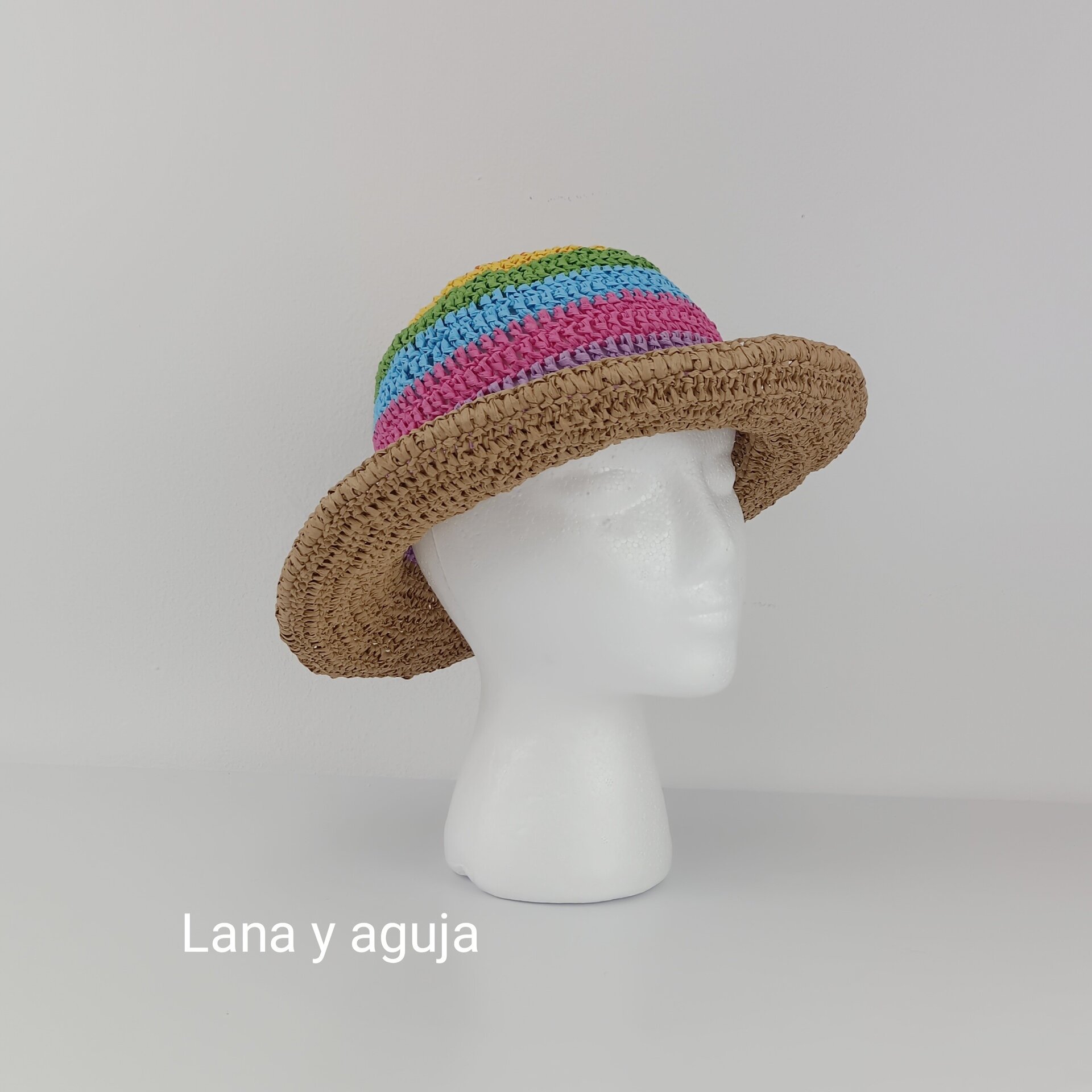 Sombrero de mujer para verano, pamela, sombrero de playa de rafia. - 2