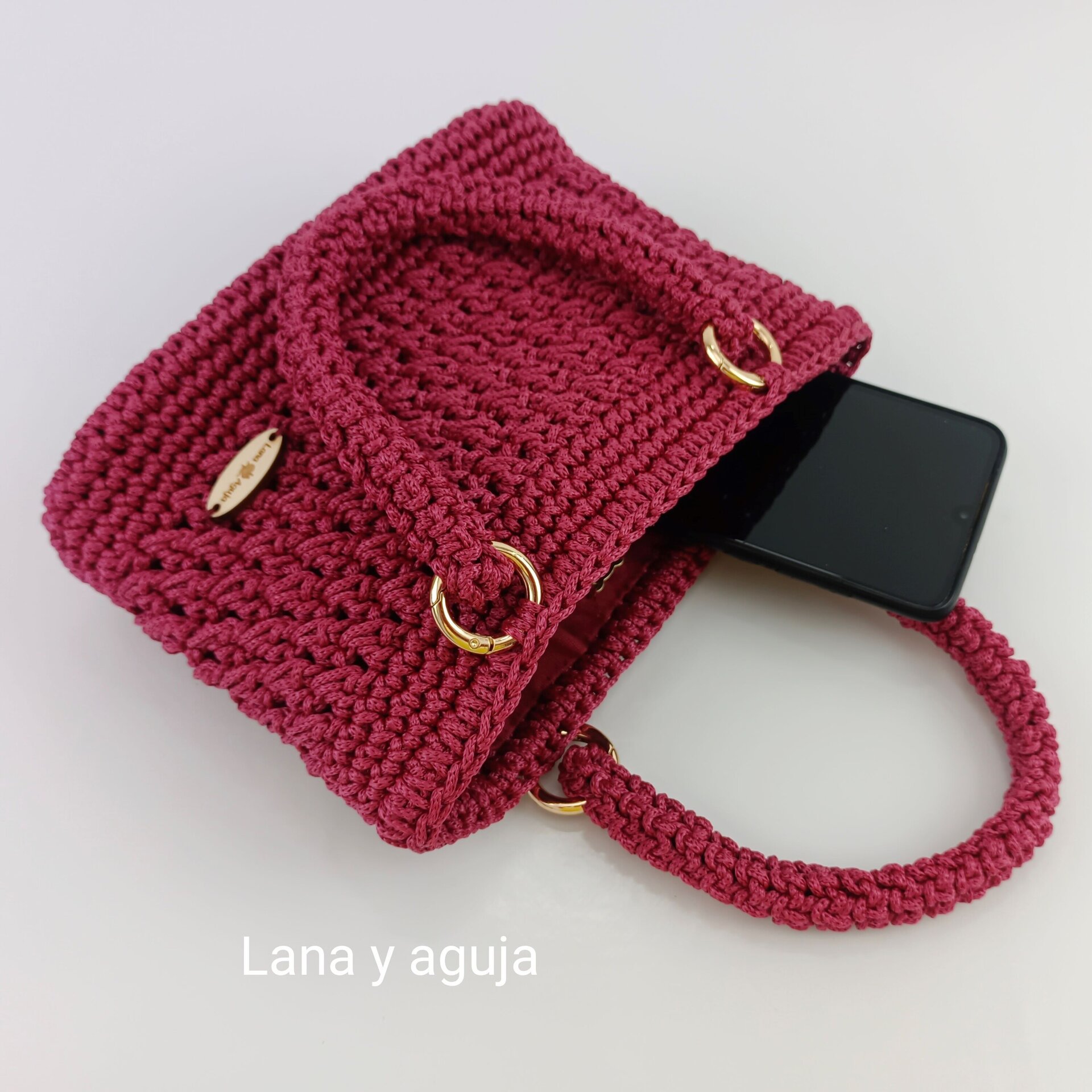 Bolso modelo Valentina, tejido a mano, Mini bolso. - 3