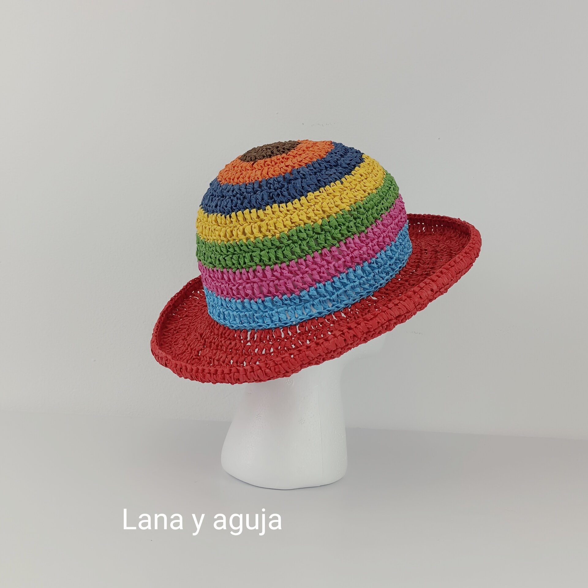 Sombrero de mujer para verano, pamela, sombrero de playa de rafia. - 8