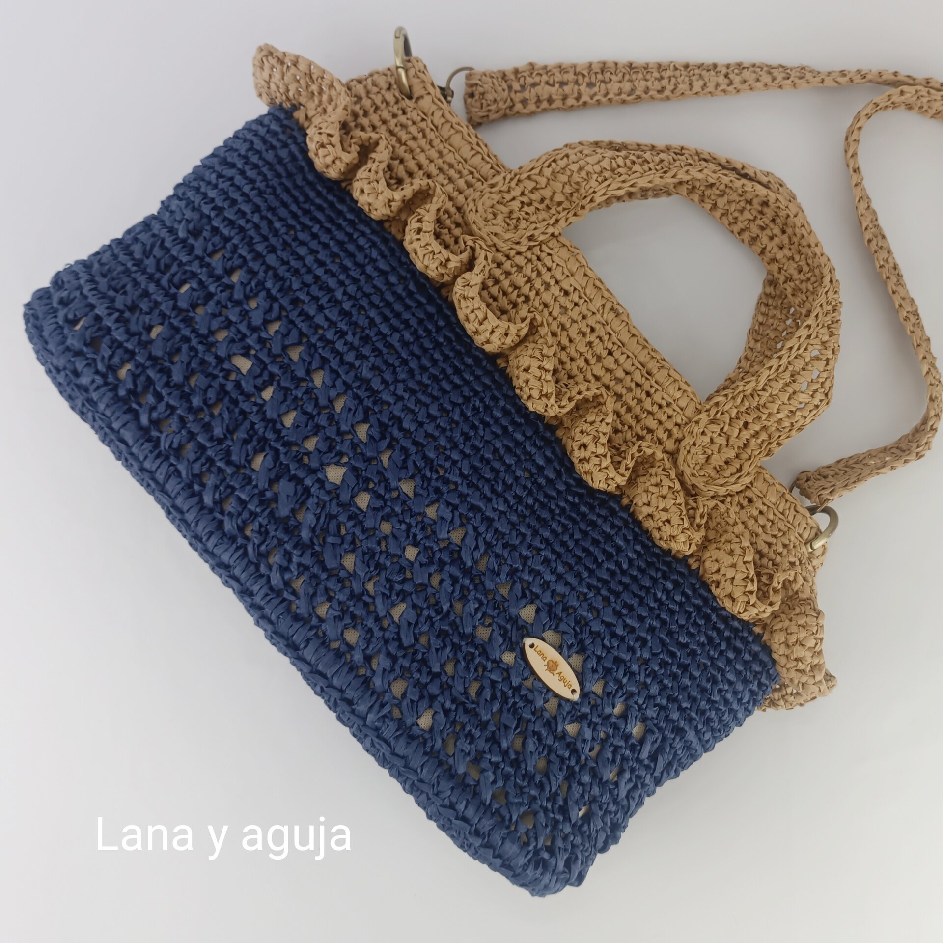 Bolso de crochet, bolso de hombro, tejido a mano, estilo doctor. - 3
