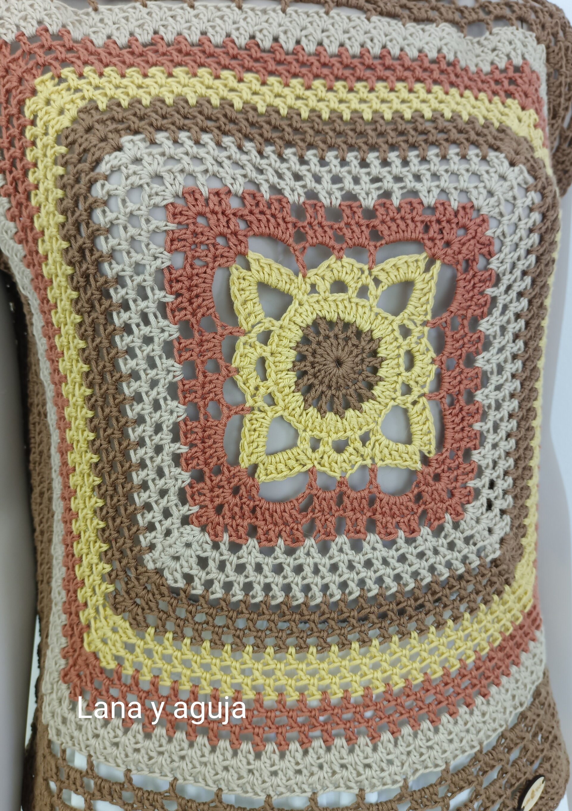 Top granny crochet, tejido a mano. Talla S-M. Algodón. - 5