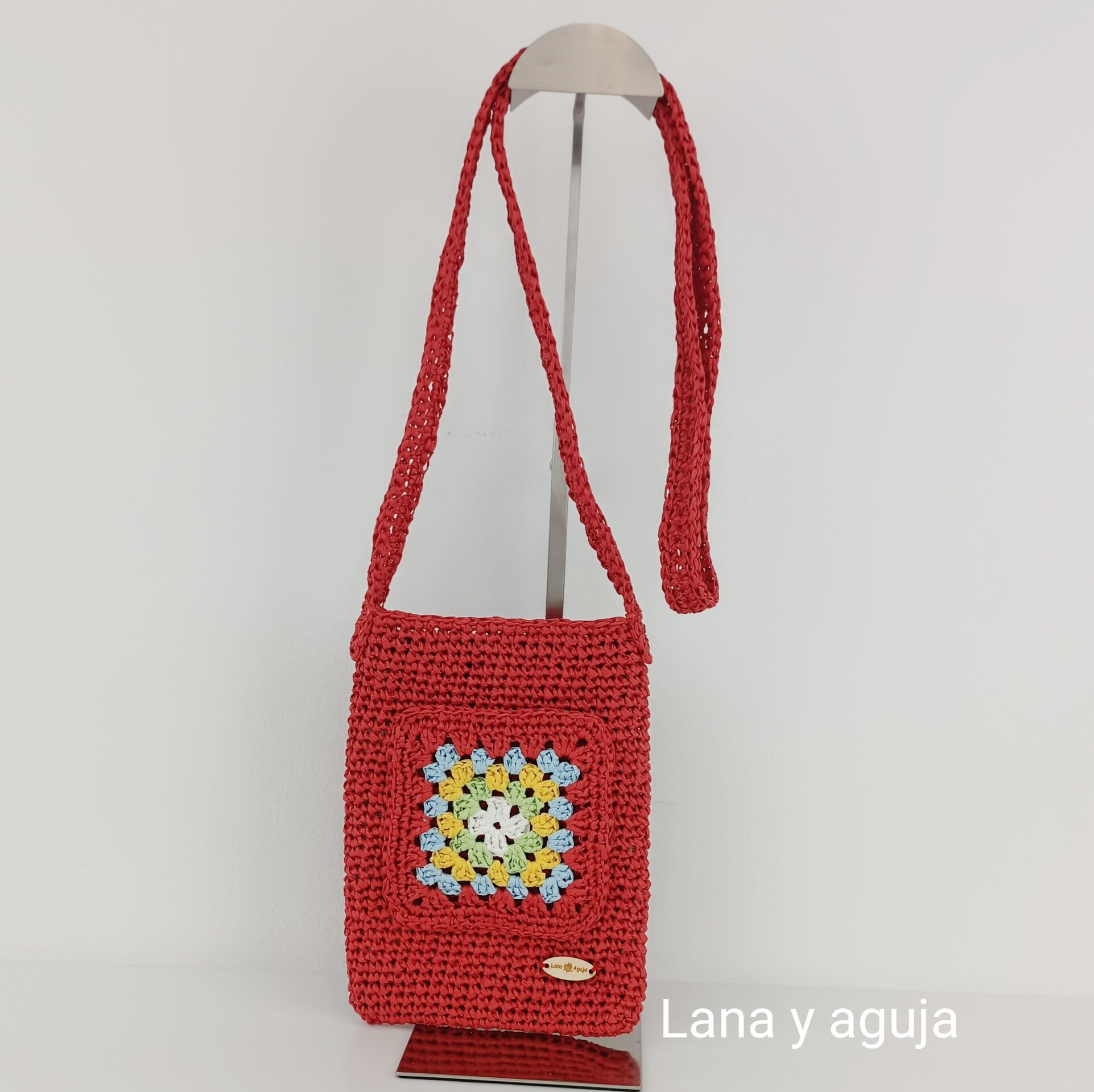 Bolso de crochet, bolso de hombro, tejido a mano, diseño original. - 6