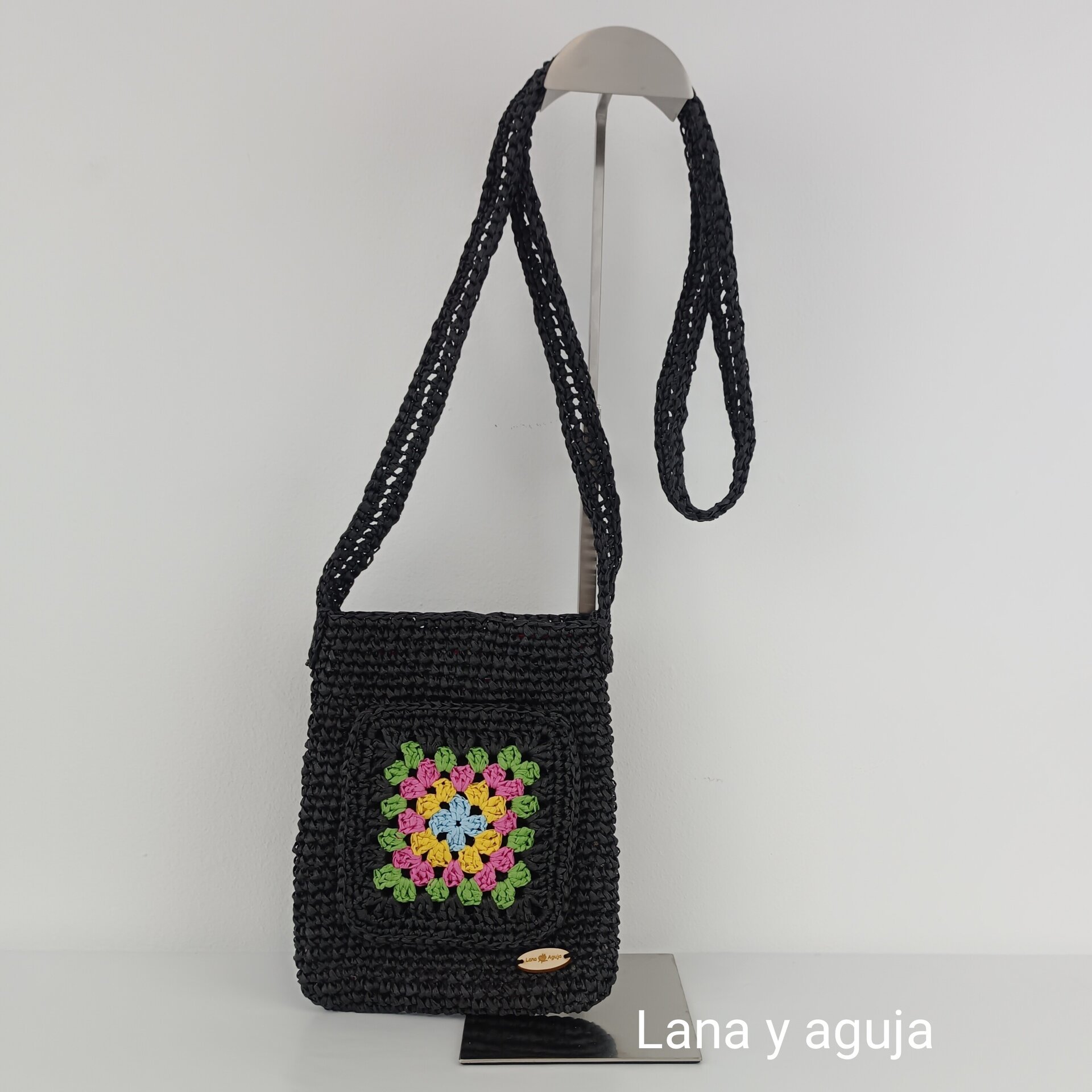 Bolso de crochet, bolso de hombro, tejido a mano, diseño original. - 10