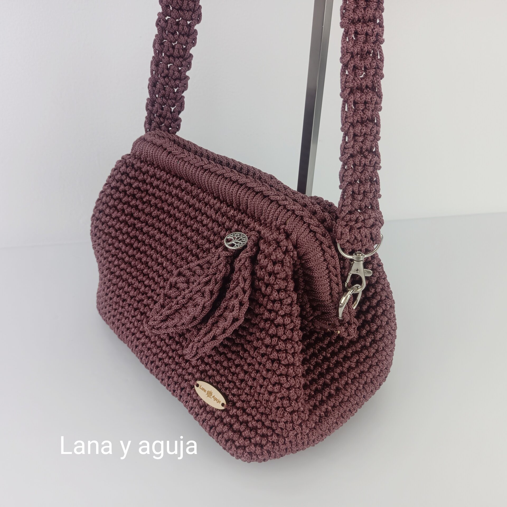 Bolso de crochet, bolso de hombro, tejido a mano, estilo doctor. - 3