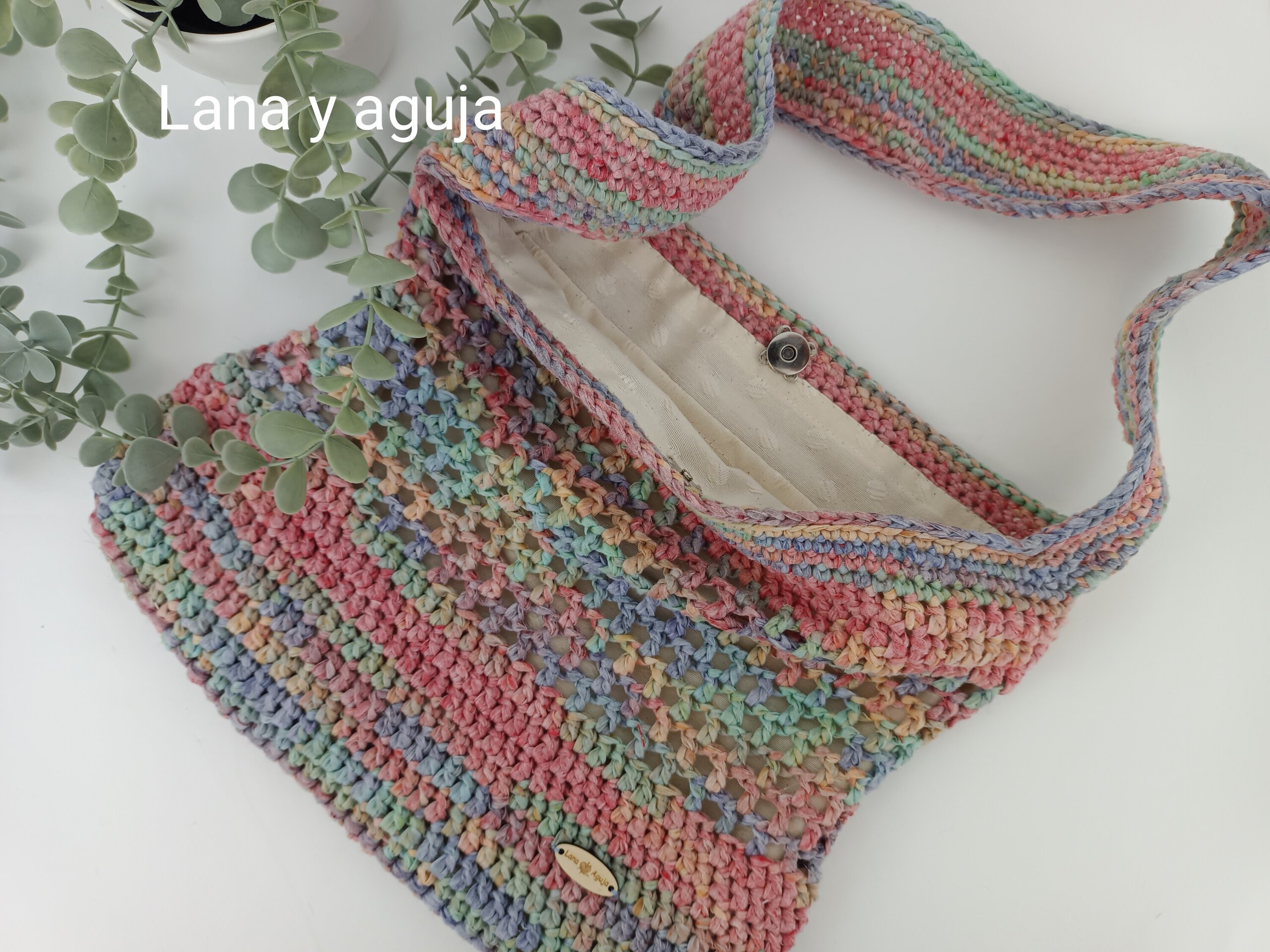 Bolso de crochet, bolso de hombro, tejido a mano, diseño original. - 3
