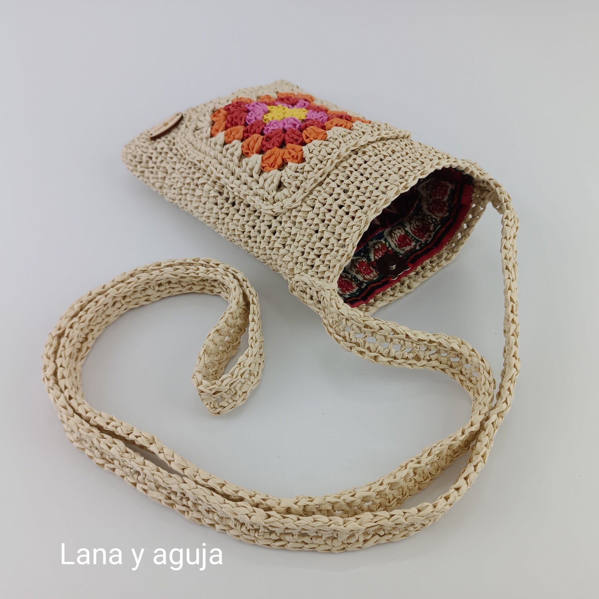 Bolso de crochet, bolso de hombro, tejido a mano, diseño original. - 7
