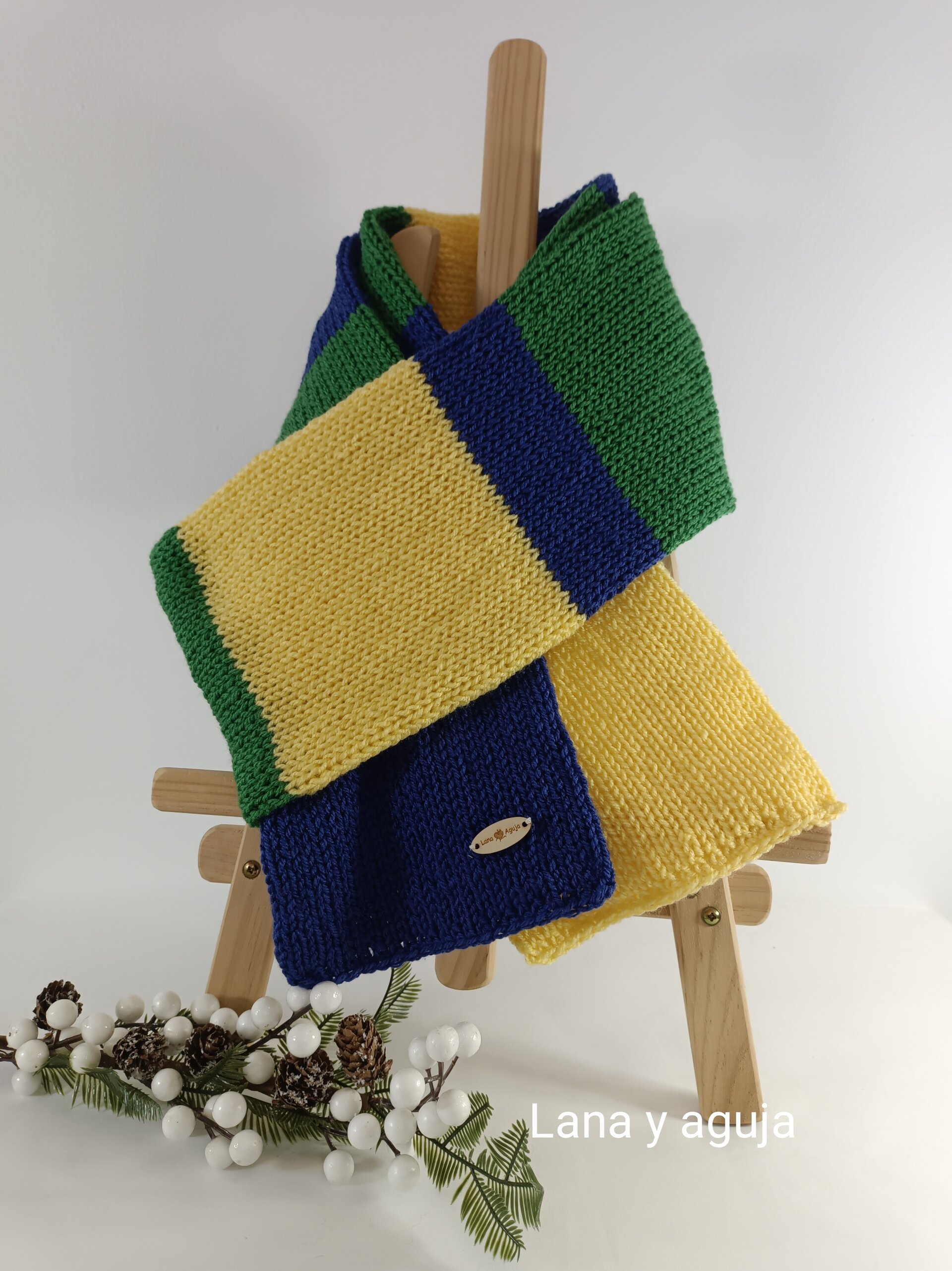 Bufanda de lana, tejido doble, suave. VARIOS COLORES - 6