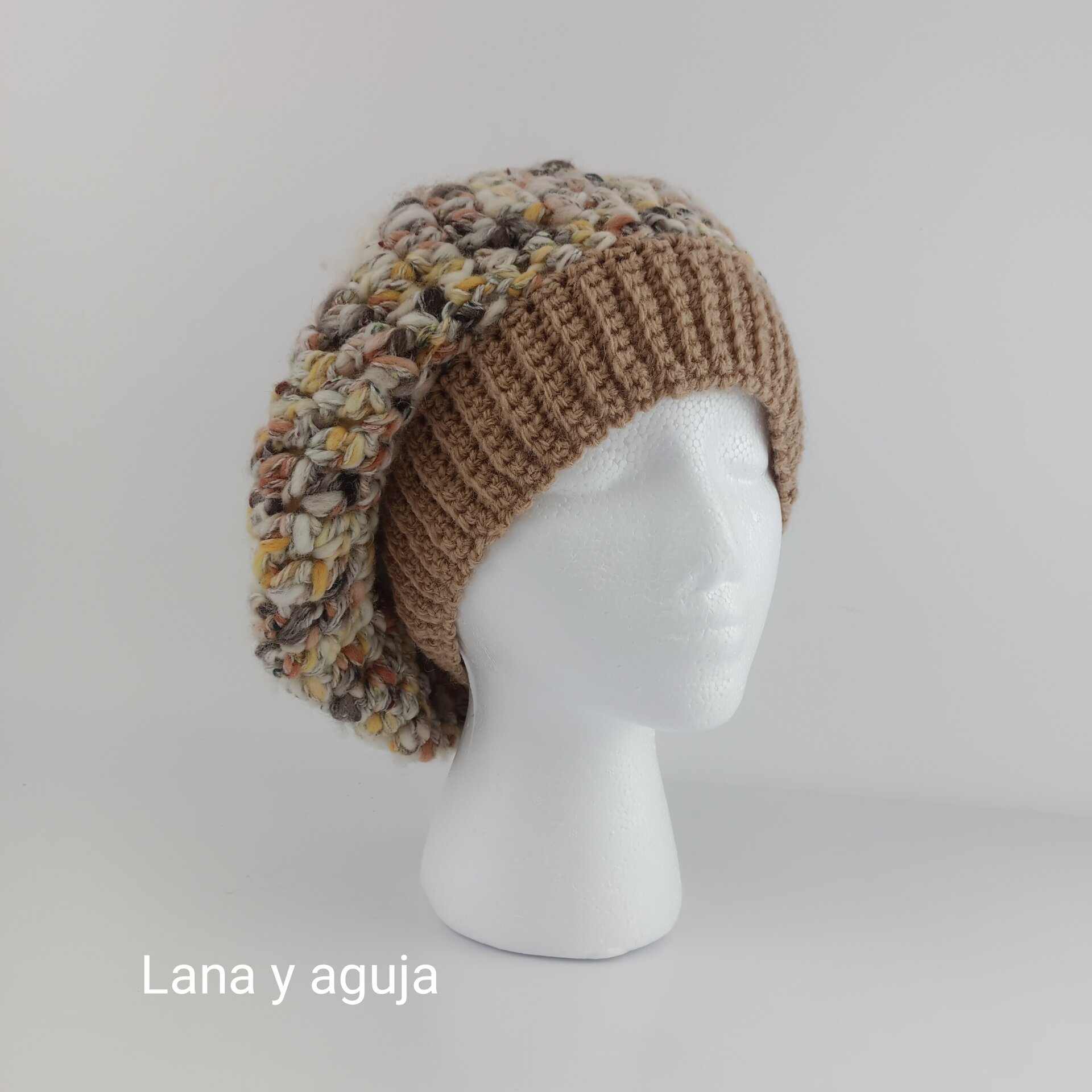 Gorro holgado, boina suelta, tejido a mano en crochet - 3