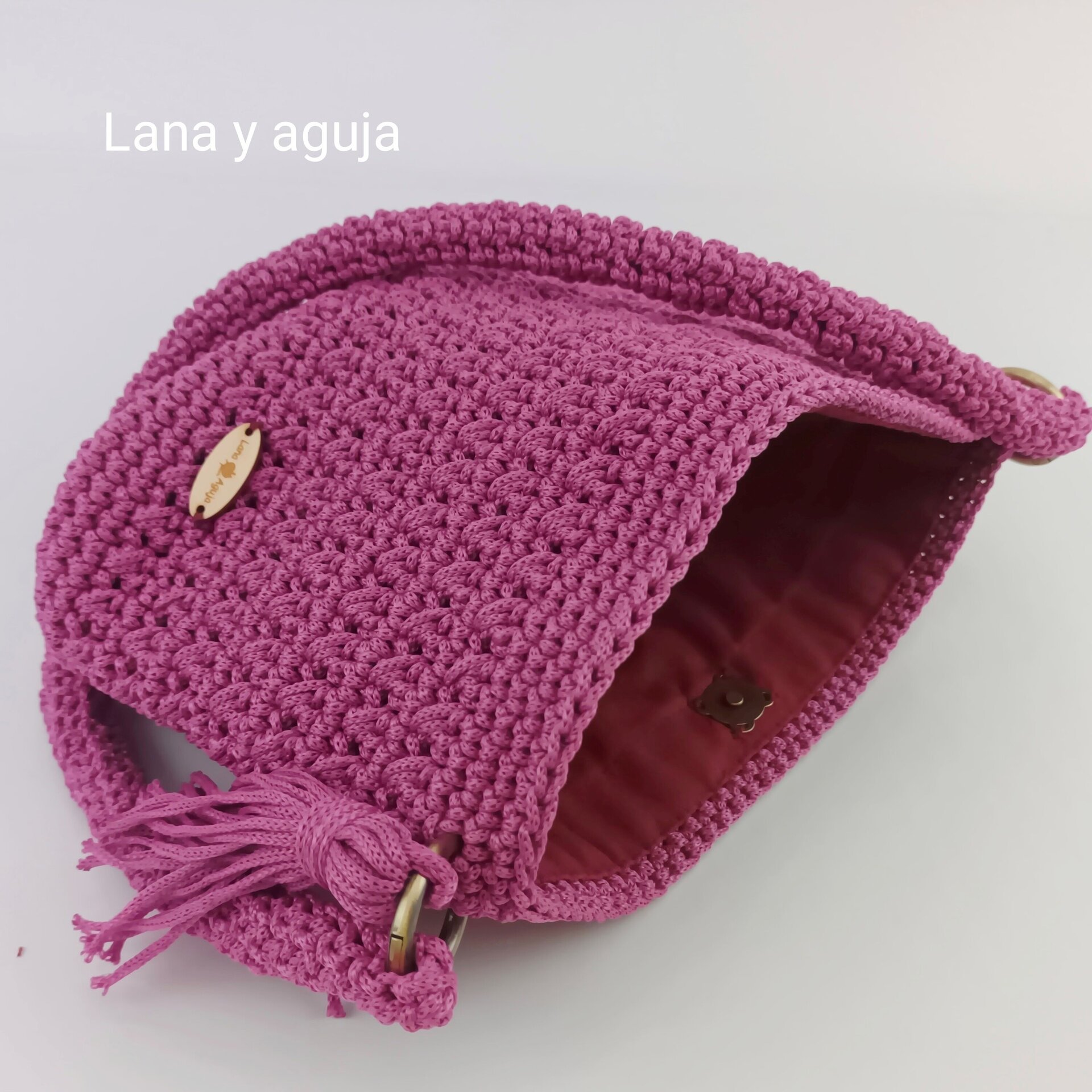 Bolso de crochet, Modelo Amai, bolso de hombro. - 4