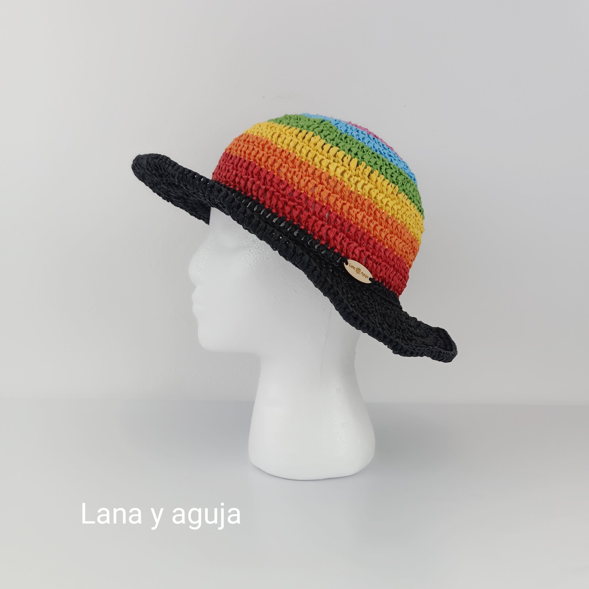 Sombrero de mujer para verano, pamela, sombrero de playa de rafia. - 11